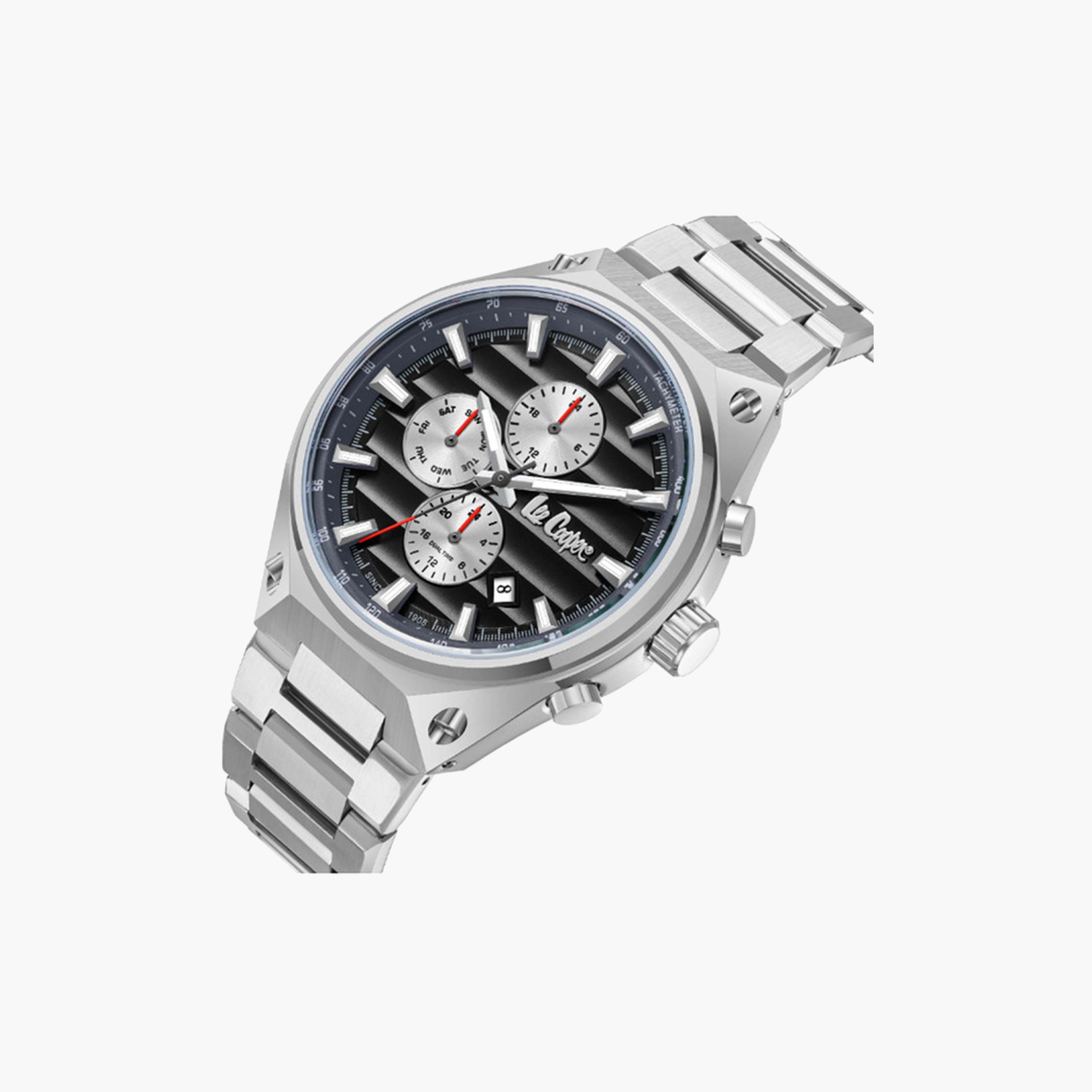 لي كوبر- ساعة كرونوغراف للرجال 45 ملم فضية بسوار معدني | LC08026.360-men-watchesandjewellery-watches-image-2