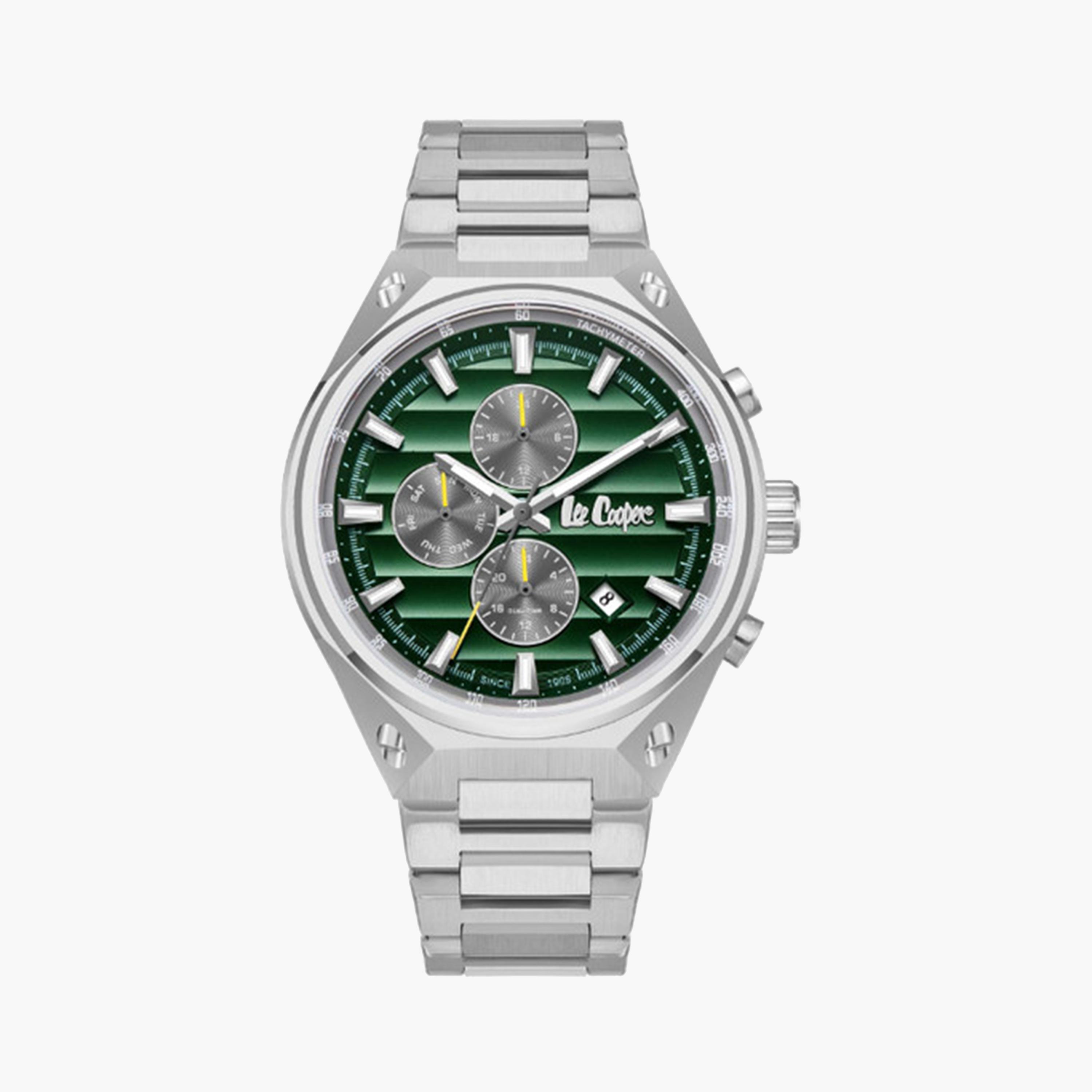 Lee Cooper Men's 45 MM Silver Chronograph Metal Strap Watch | LC08026.370-men-watchesandjewellery-watches-image-1