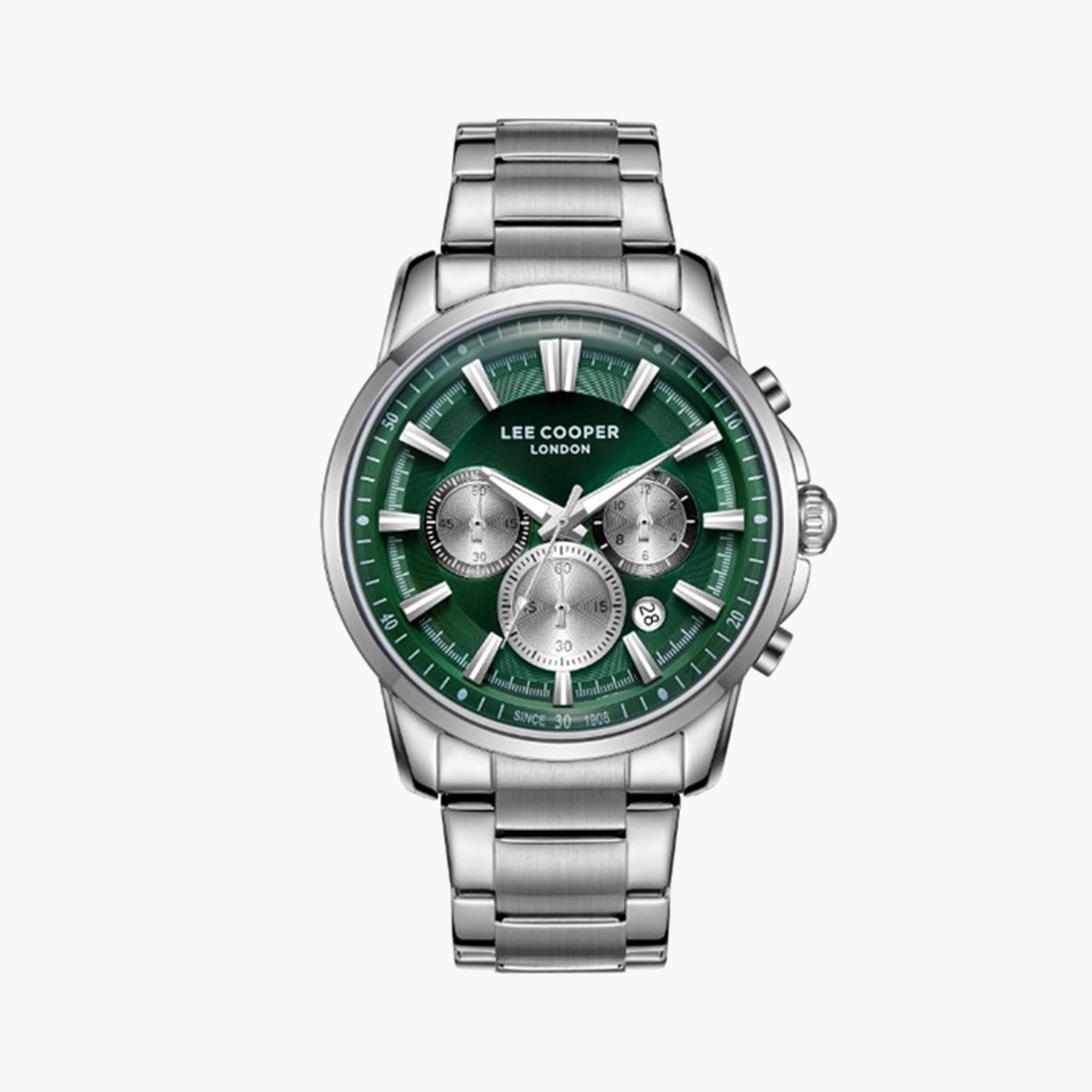 Lee Cooper Men's 43 MM Silver Chronograph Metal Strap Watch | LC08068.370-men-watchesandjewellery-watches-image-1