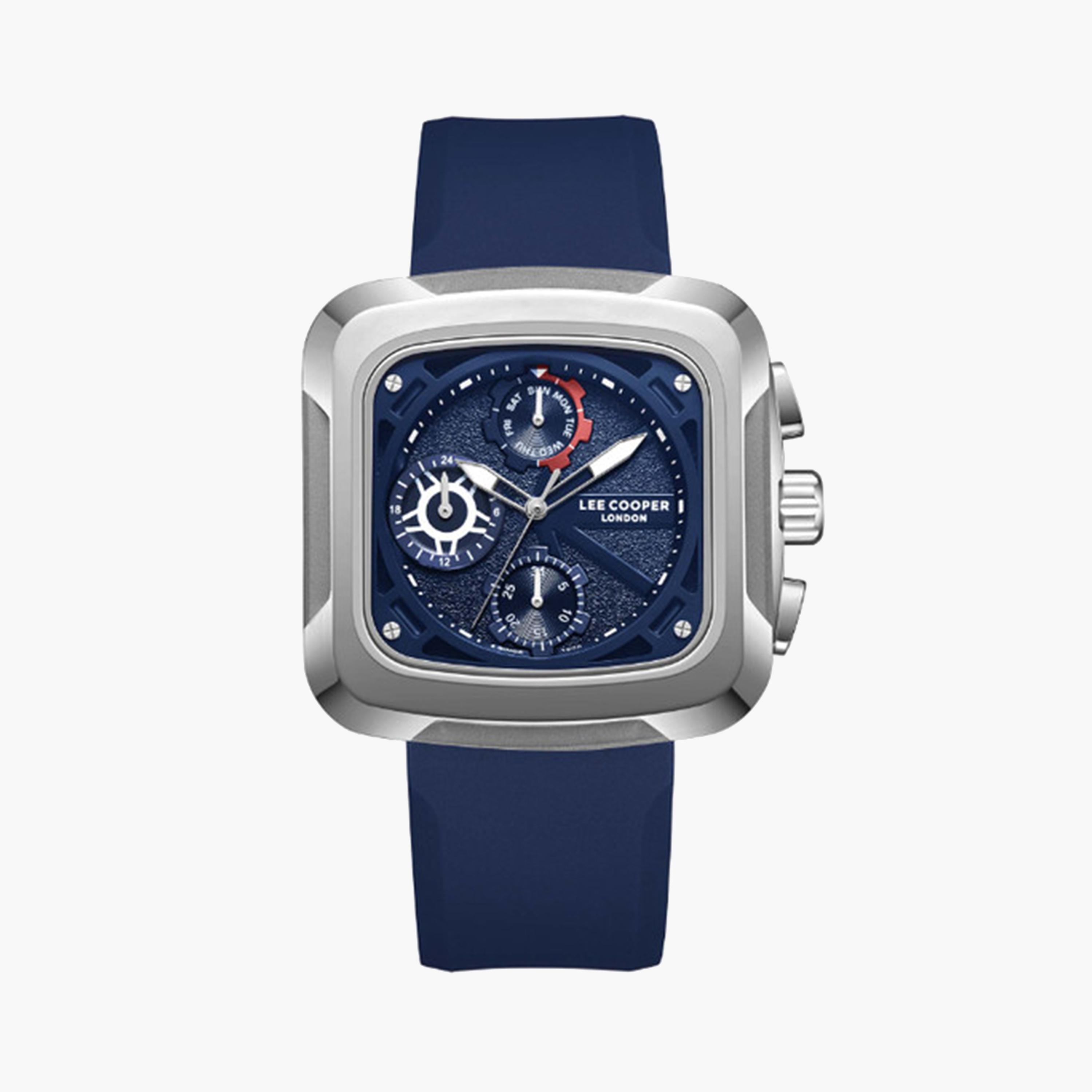 Lee Cooper Men's 40 MM Blue Chronograph Silicone Strap Watch | LC08012.399-men-watchesandjewellery-watches-image-1