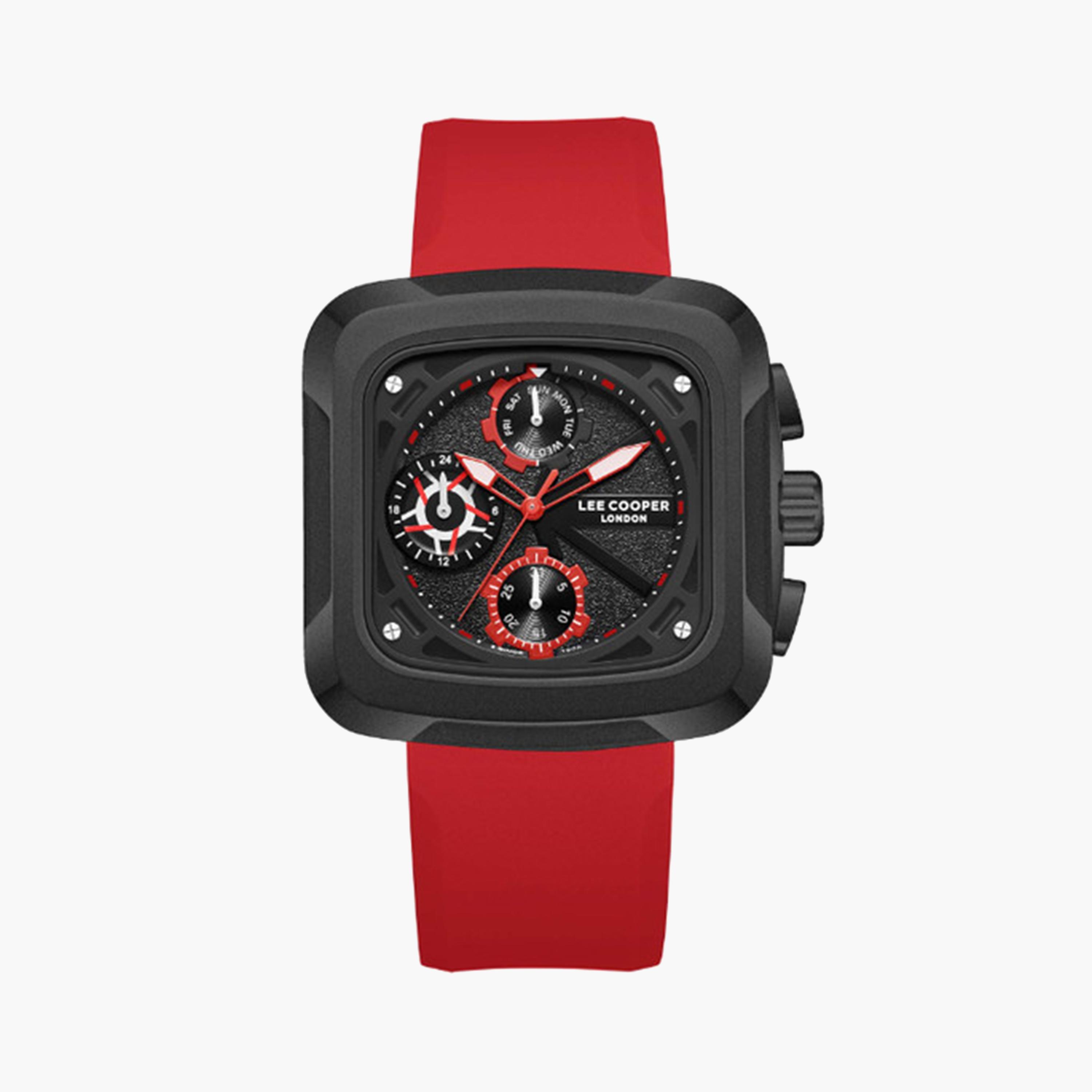لي كوبر- ساعة كرونوغراف للرجال 40 مم حمراء بحزام سيليكون | LC08012.658-men-watchesandjewellery-watches-image-1