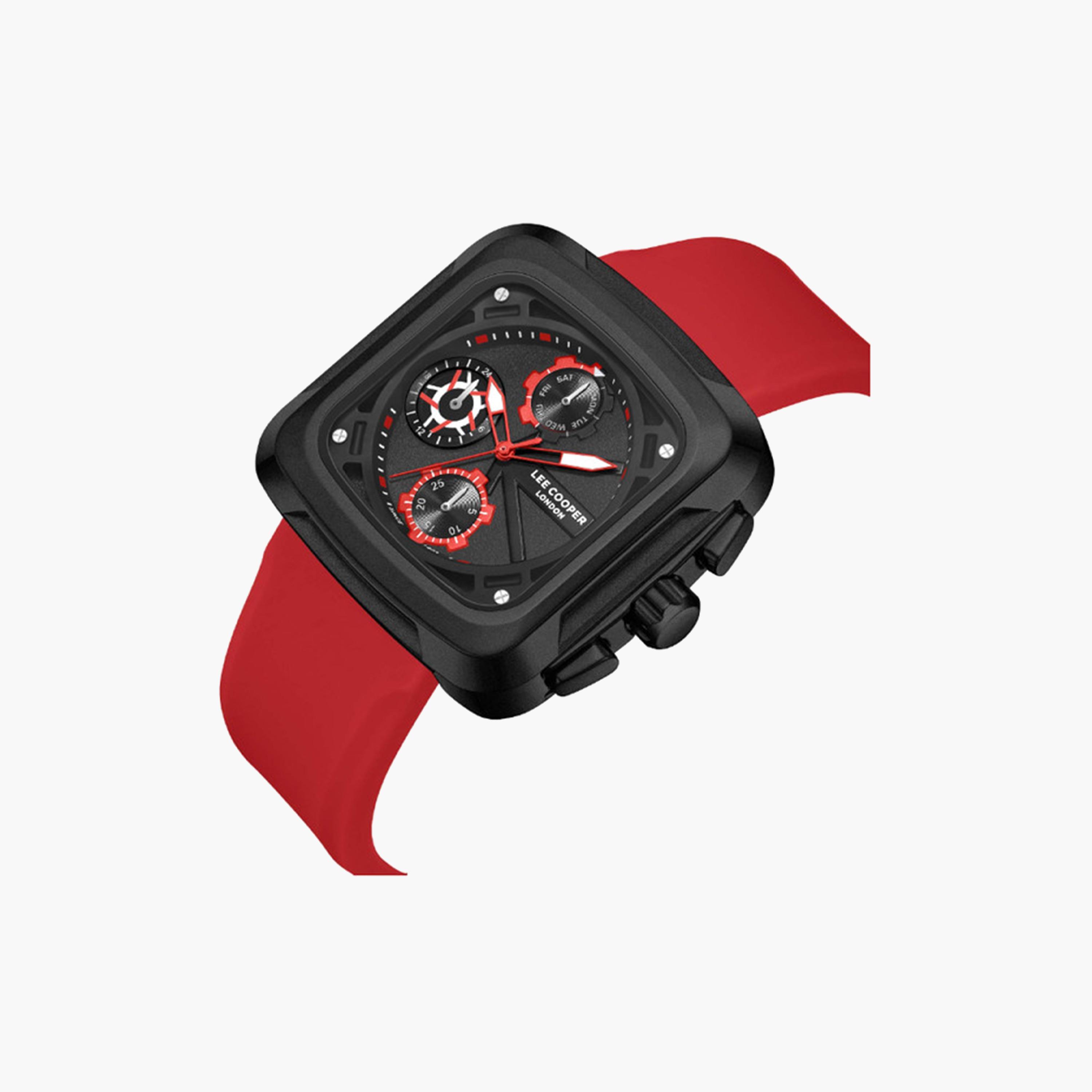 لي كوبر- ساعة كرونوغراف للرجال 40 مم حمراء بحزام سيليكون | LC08012.658-men-watchesandjewellery-watches-image-2