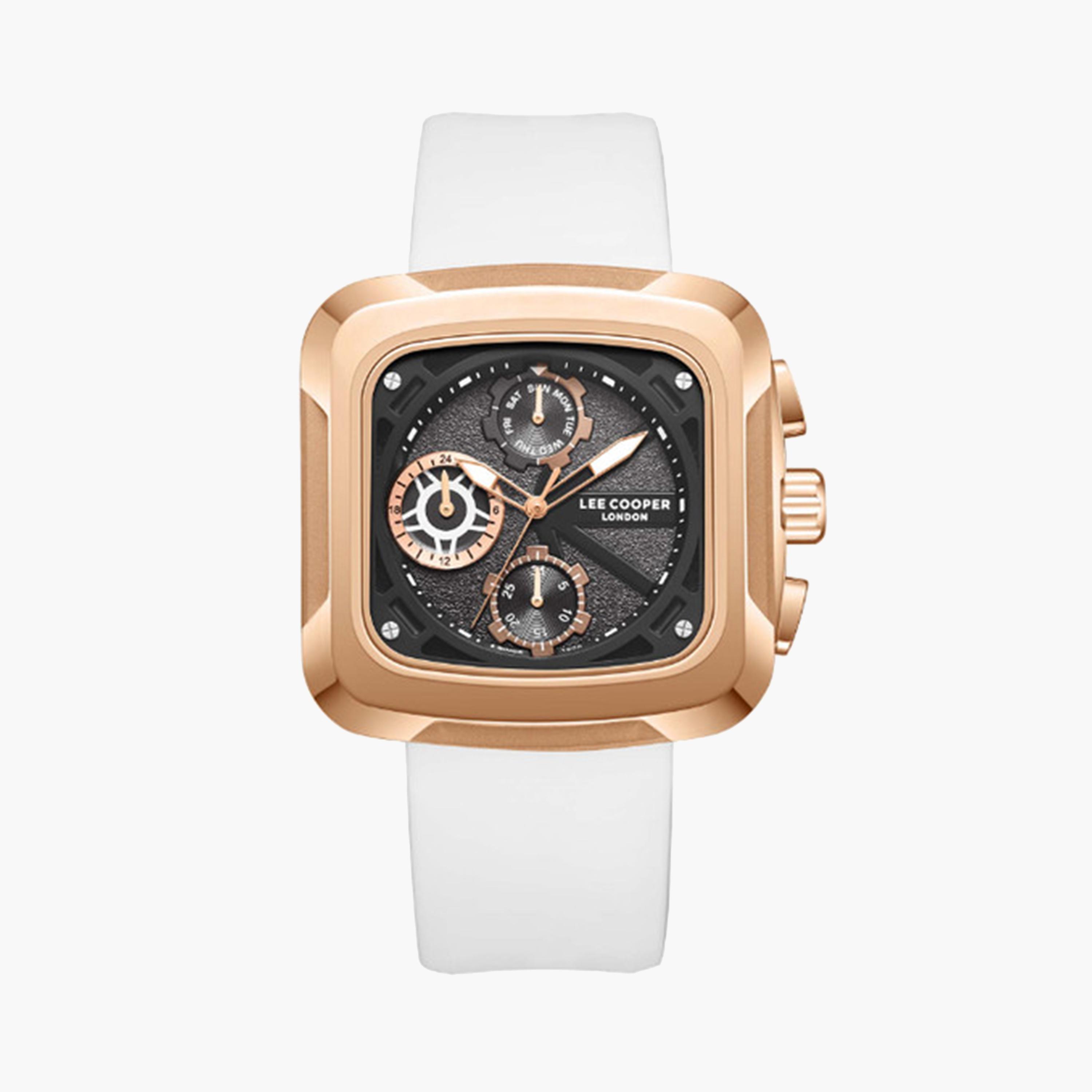 لي كوبر- ساعة كرونوغراف للرجال 40 مم بيضاء بحزام سيليكون | LC08012.453-men-watchesandjewellery-watches-image-1