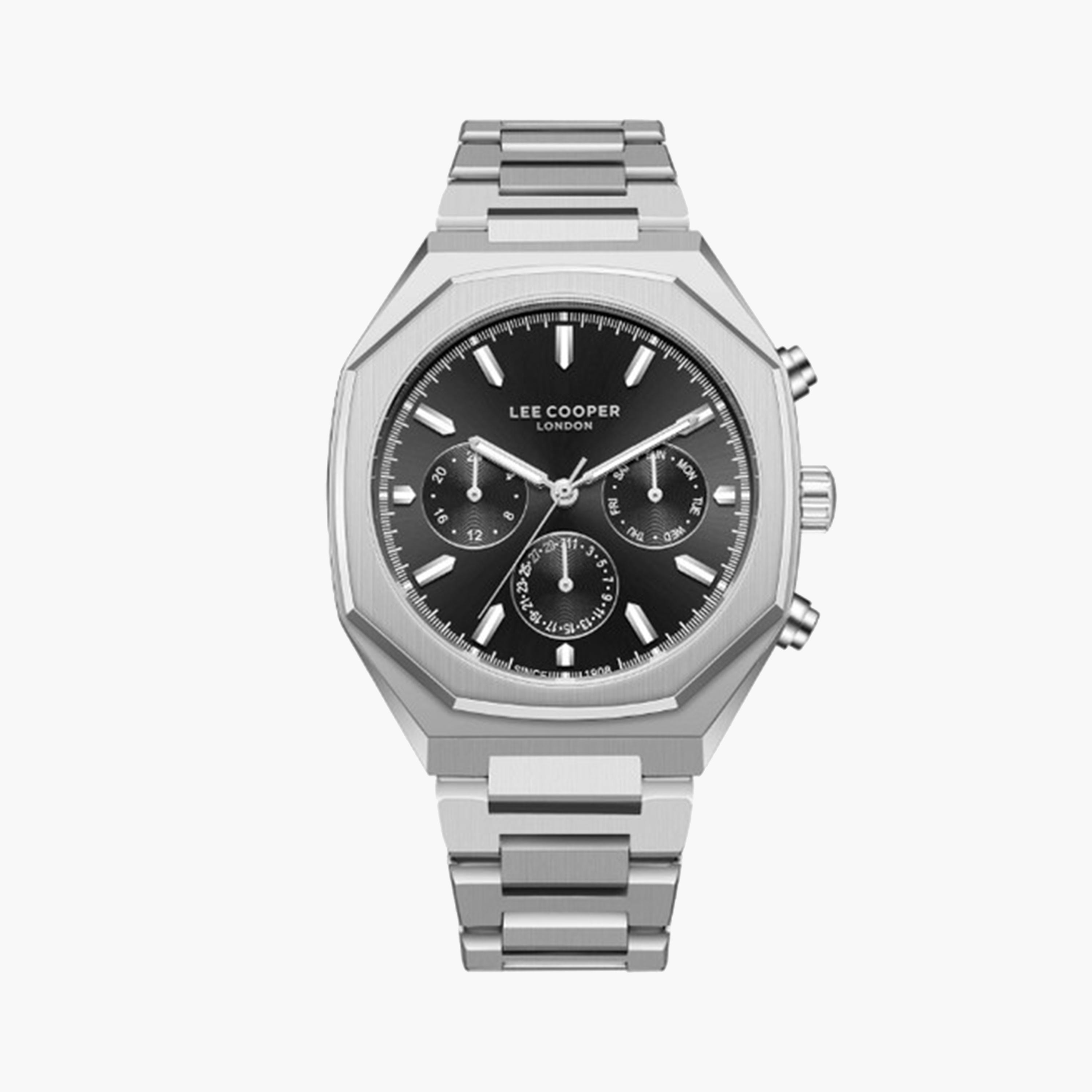 Lee Cooper Men's 43 MM Silver Chronograph Metal Strap Watch | LC08045.350-men-watchesandjewellery-watches-image-1