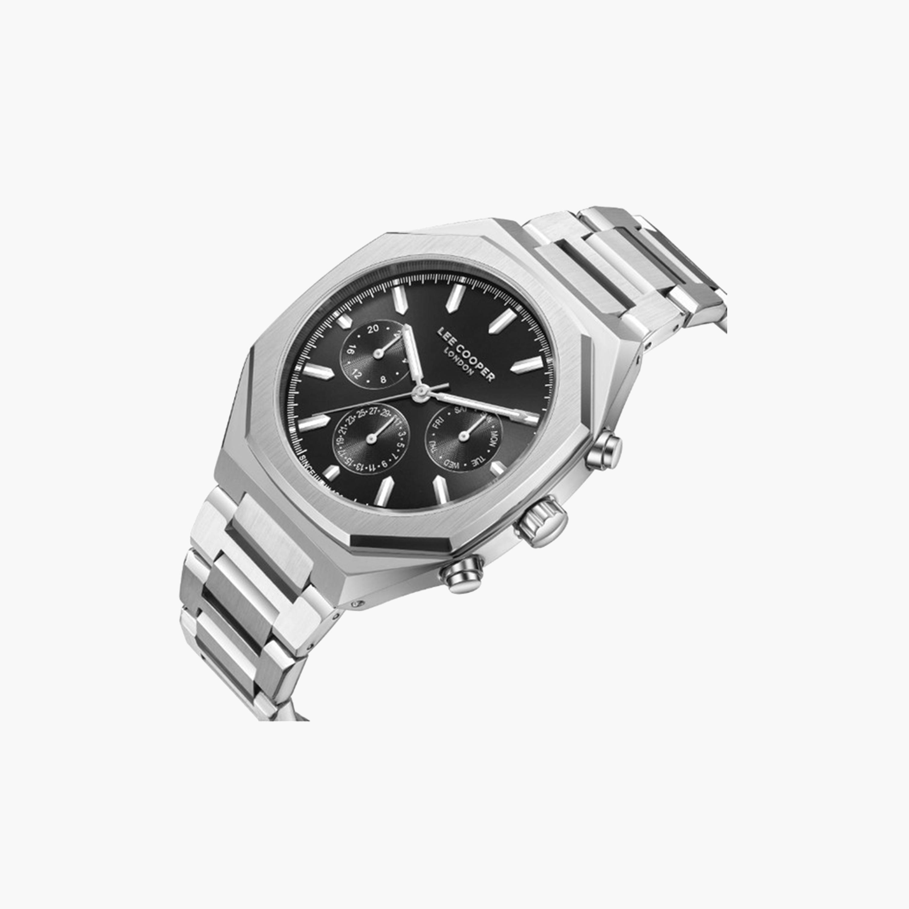 Lee Cooper Men's 43 MM Silver Chronograph Metal Strap Watch | LC08045.350-men-watchesandjewellery-watches-image-2