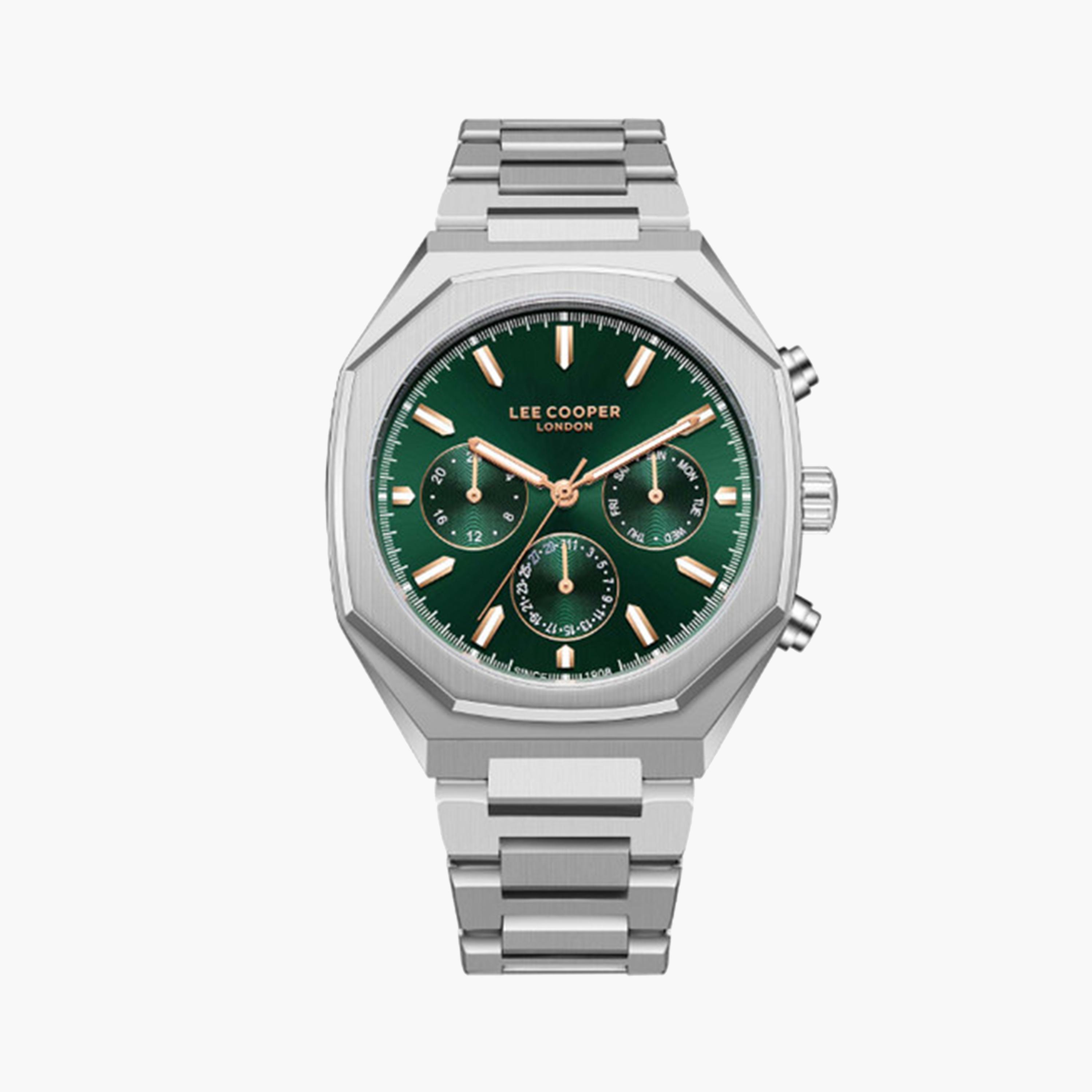 لي كوبر- ساعة كرونوغراف للرجال 43 ملم فضية بحزام معدني | LC08045.370-men-watchesandjewellery-watches-image-1