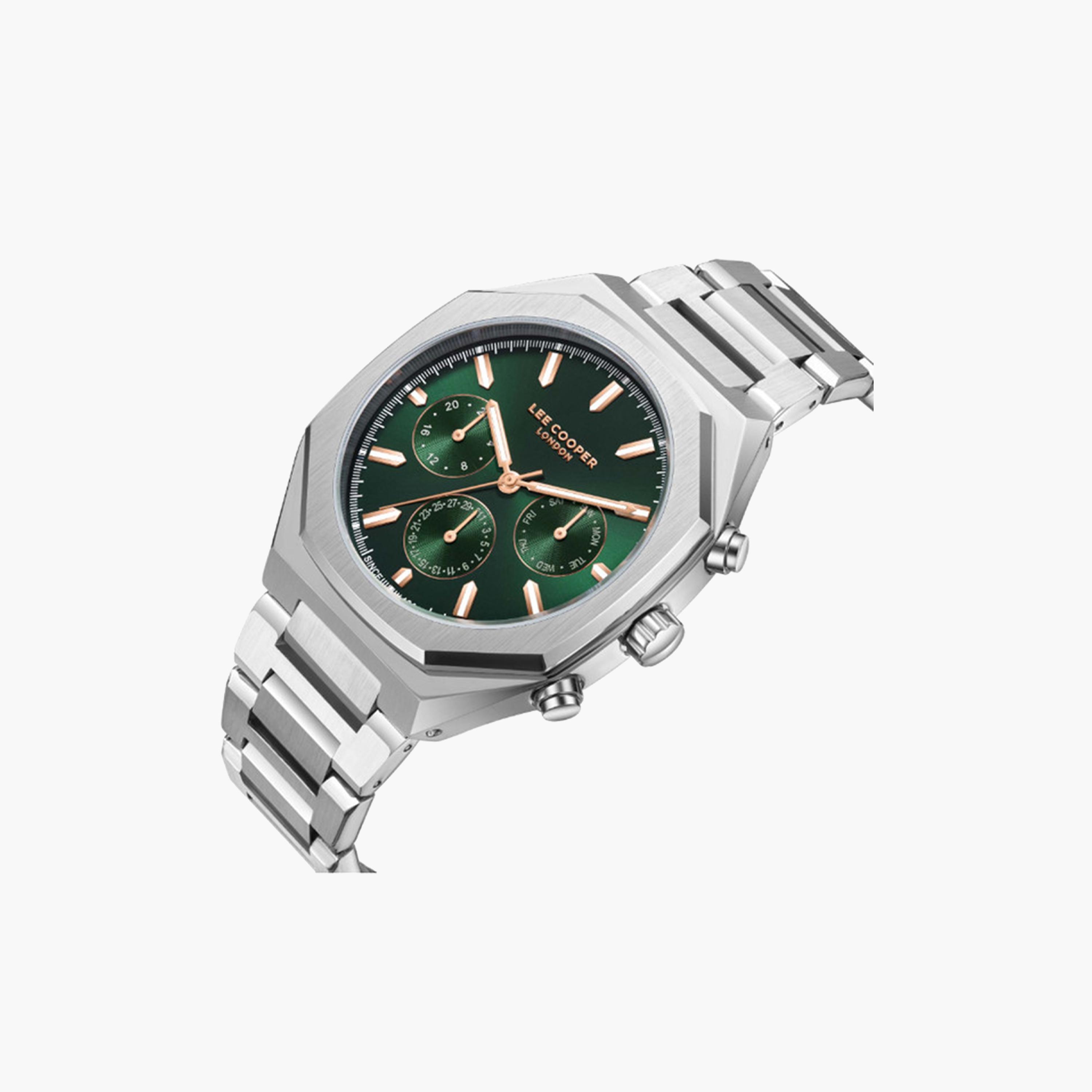 لي كوبر- ساعة كرونوغراف للرجال 43 ملم فضية بحزام معدني | LC08045.370-men-watchesandjewellery-watches-image-2