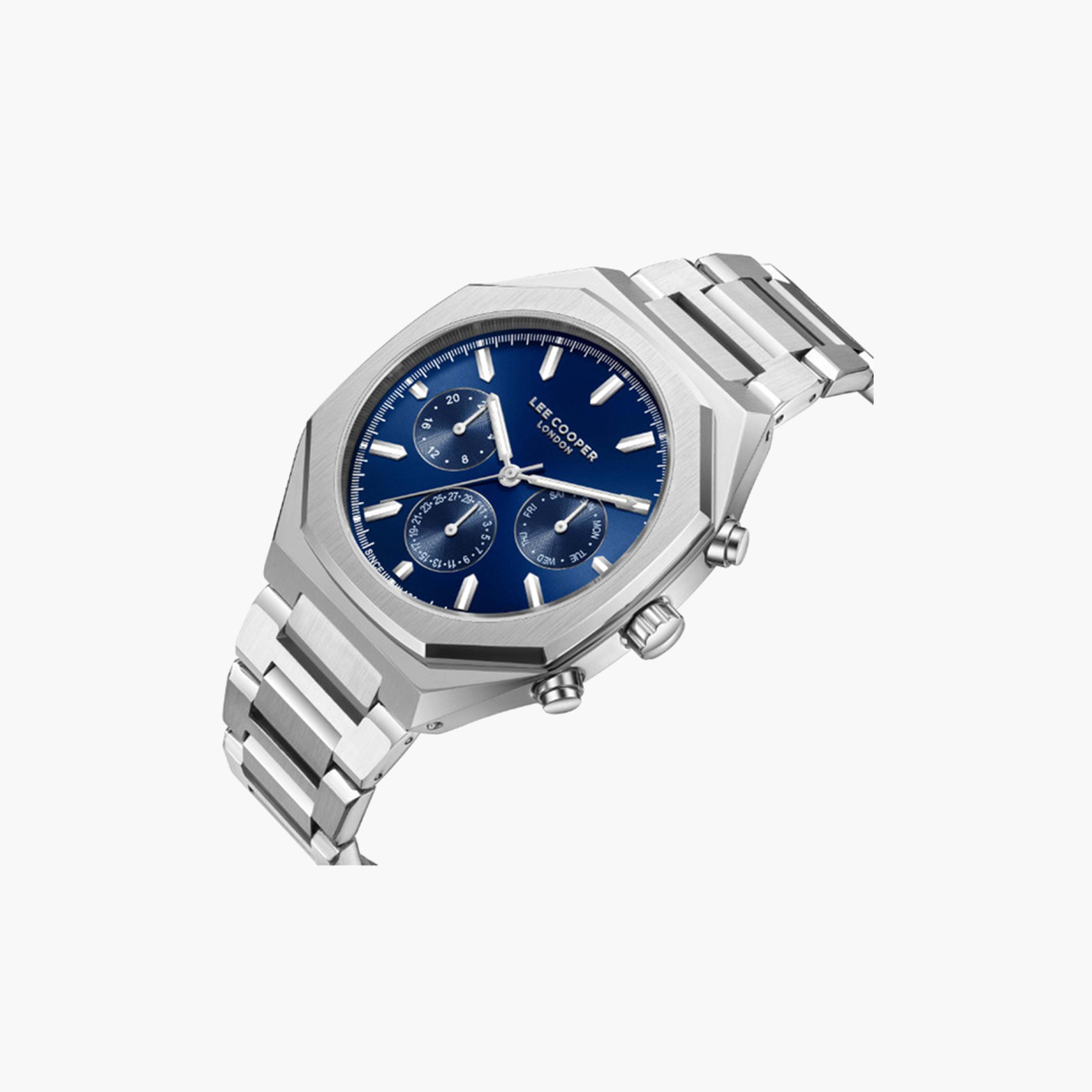 Lee Cooper Men's 43 MM Silver Chronograph Metal Strap Watch | LC08045.390-men-watchesandjewellery-watches-image-2