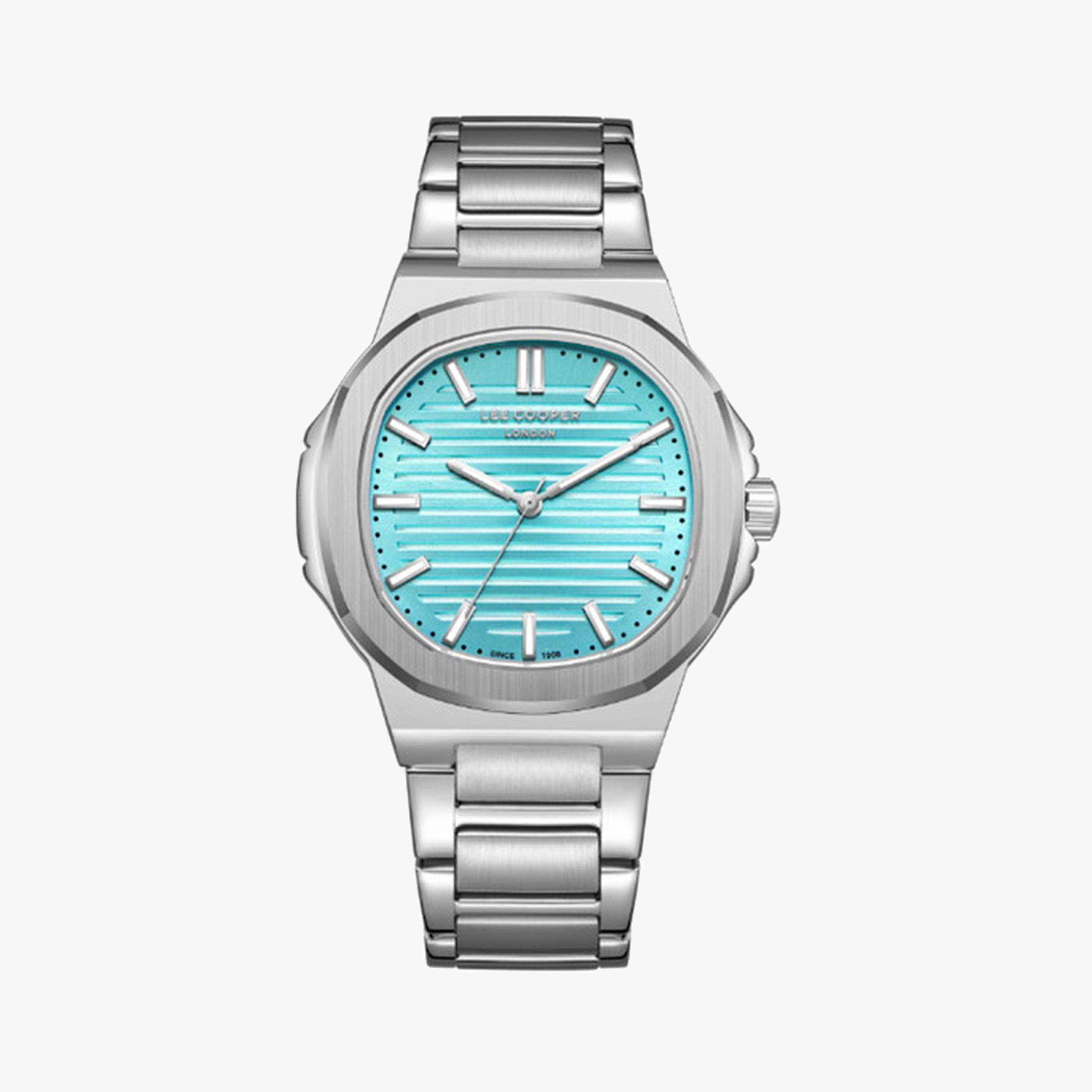 لي كوبر- ساعة تناظرية للرجال 45 ملم فضية بحزام معدني | LC08016.300-men-watchesandjewellery-watches-image-1