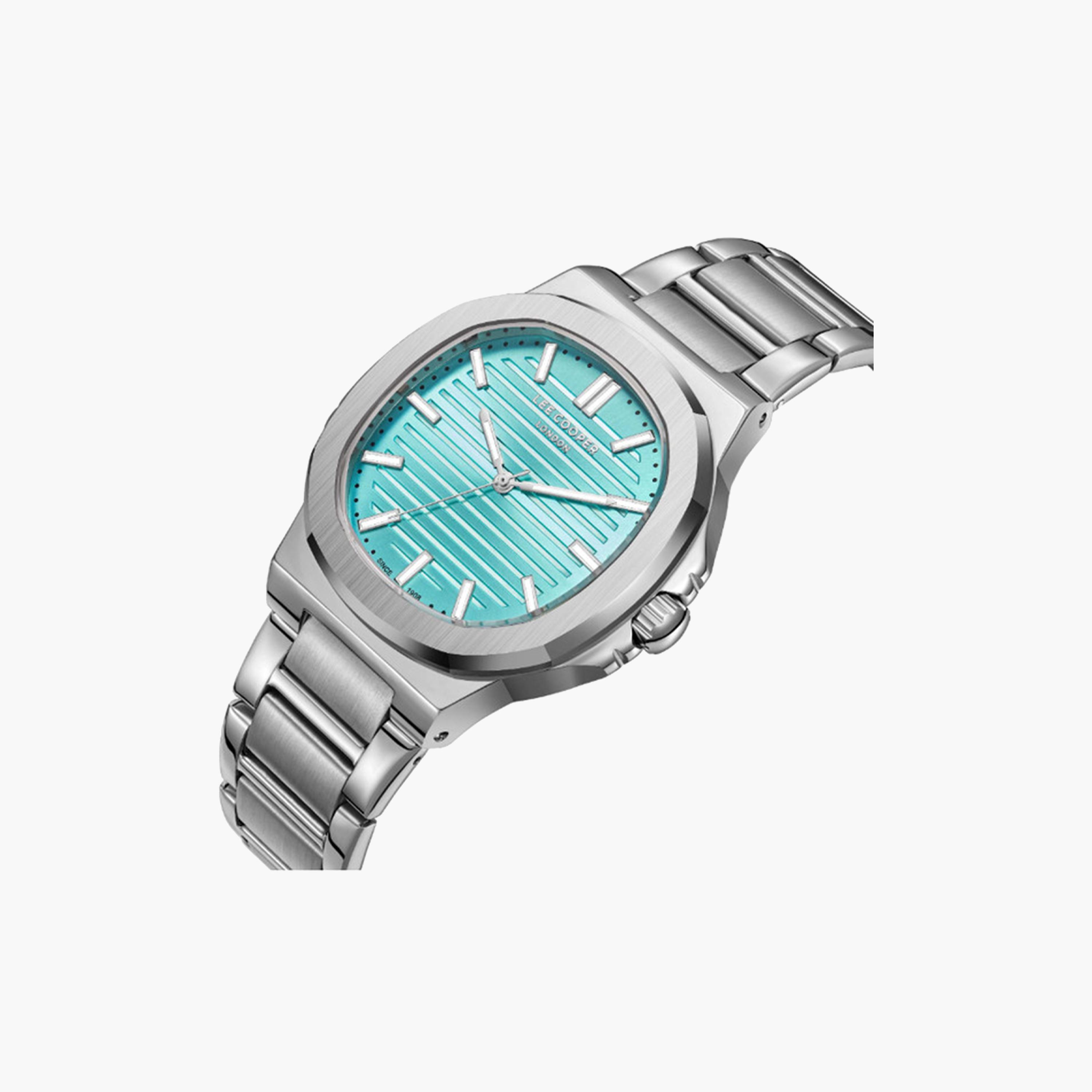 لي كوبر- ساعة تناظرية للرجال 45 ملم فضية بحزام معدني | LC08016.300-men-watchesandjewellery-watches-image-2