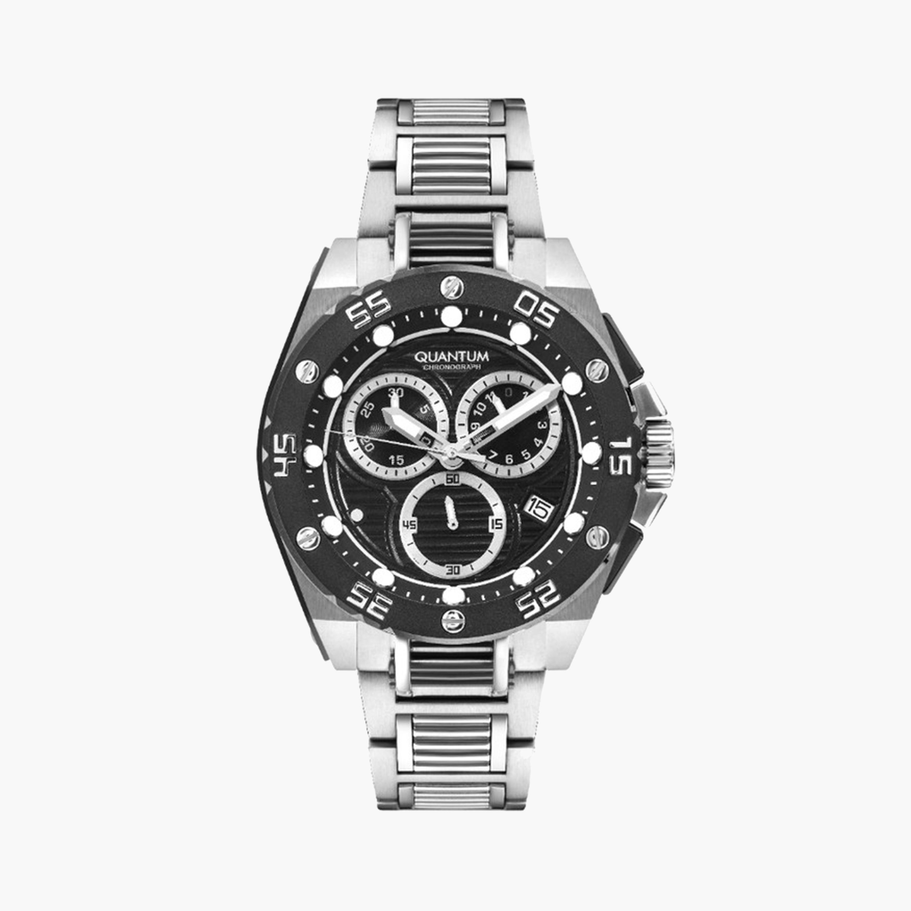 كوانتوم- ساعة كرونوغراف للرجال 48 ملم فضية بحزام معدني | HNG1062.350-men-watchesandjewellery-watches-image-1