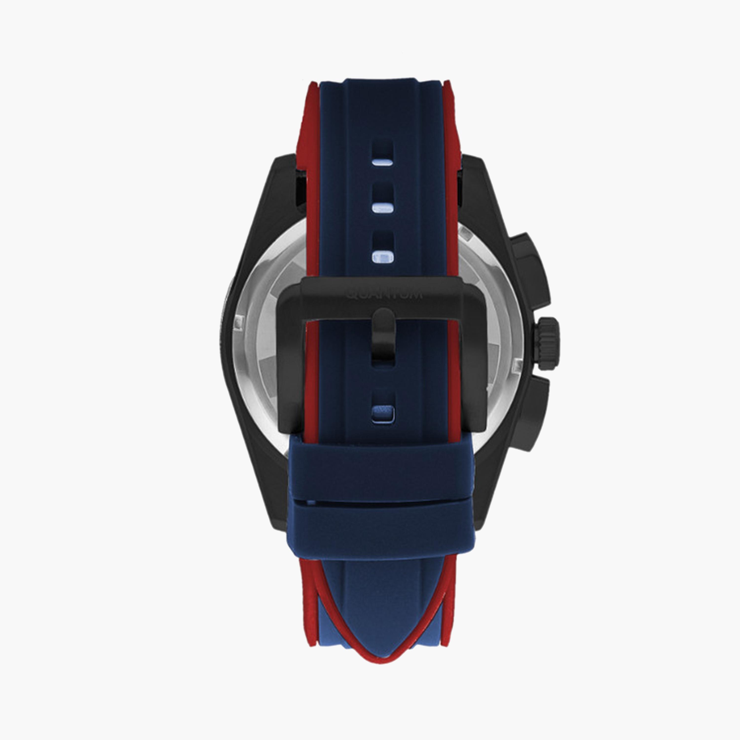 Quantum Men's 47 MM Blue Chronograph Silicone Strap Watch | PWG1076.699-men-watchesandjewellery-watches-image-3