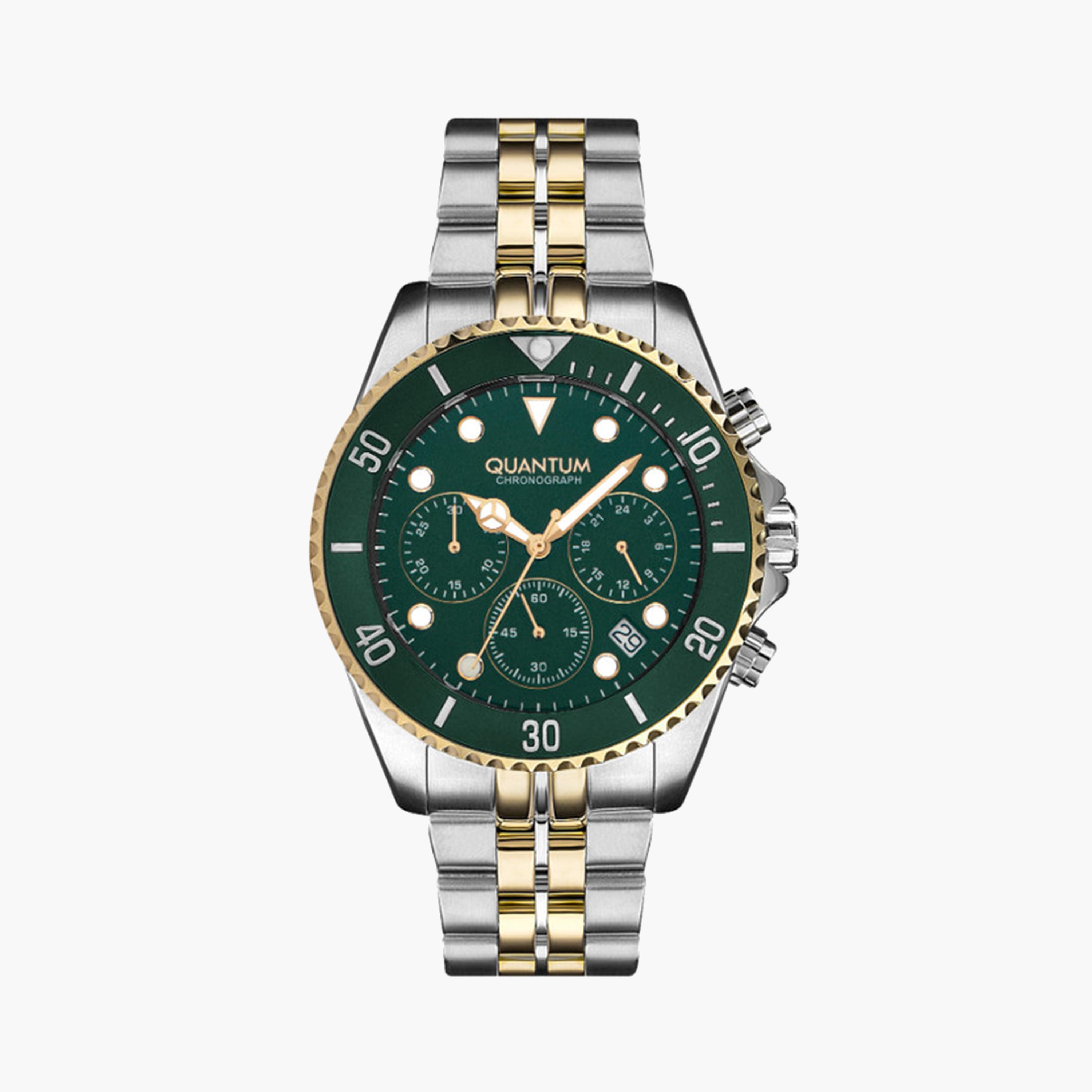كوانتوم- ساعة كرونوغراف للرجال 44 مم فضية بحزام معدني | PWG930.270-men-watchesandjewellery-watches-image-1
