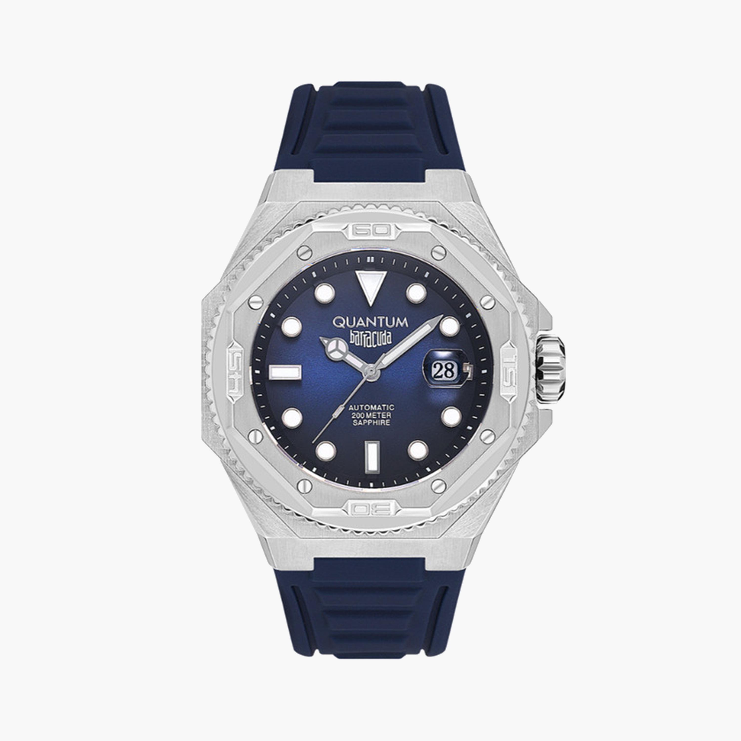 Quantum Men's 47 MM Blue Automatic Silicone Strap Watch | BAR1091.399-men-watchesandjewellery-watches-image-1