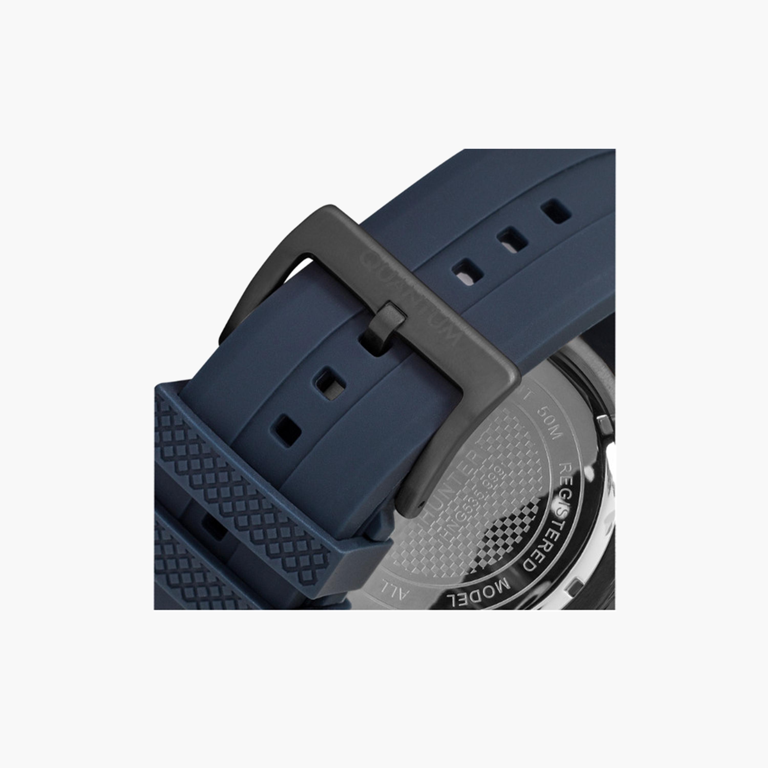 Quantum Men's 50 MM Blue Chronograph Silicone Strap Watch | HNG535.059-men-watchesandjewellery-watches-image-3