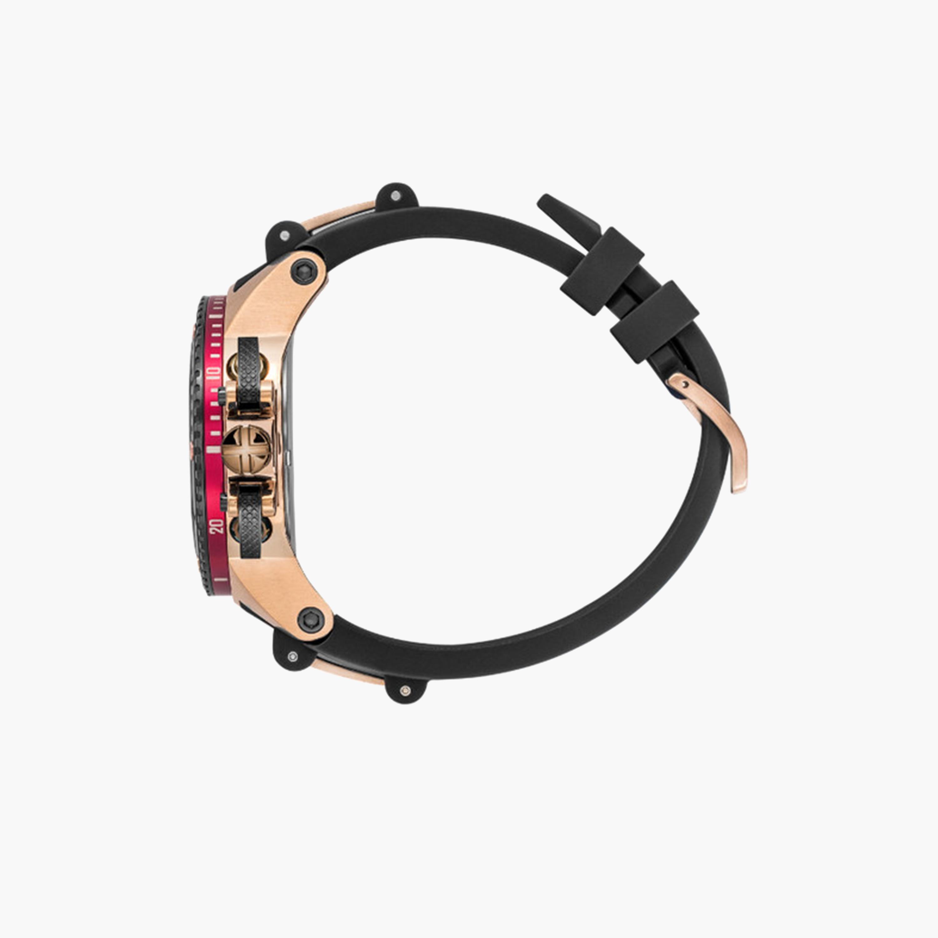 كوانتوم- ساعة كرونوغراف للرجال 50 مم سوداء بحزام سيليكون | HNG535.851-men-watchesandjewellery-watches-image-2