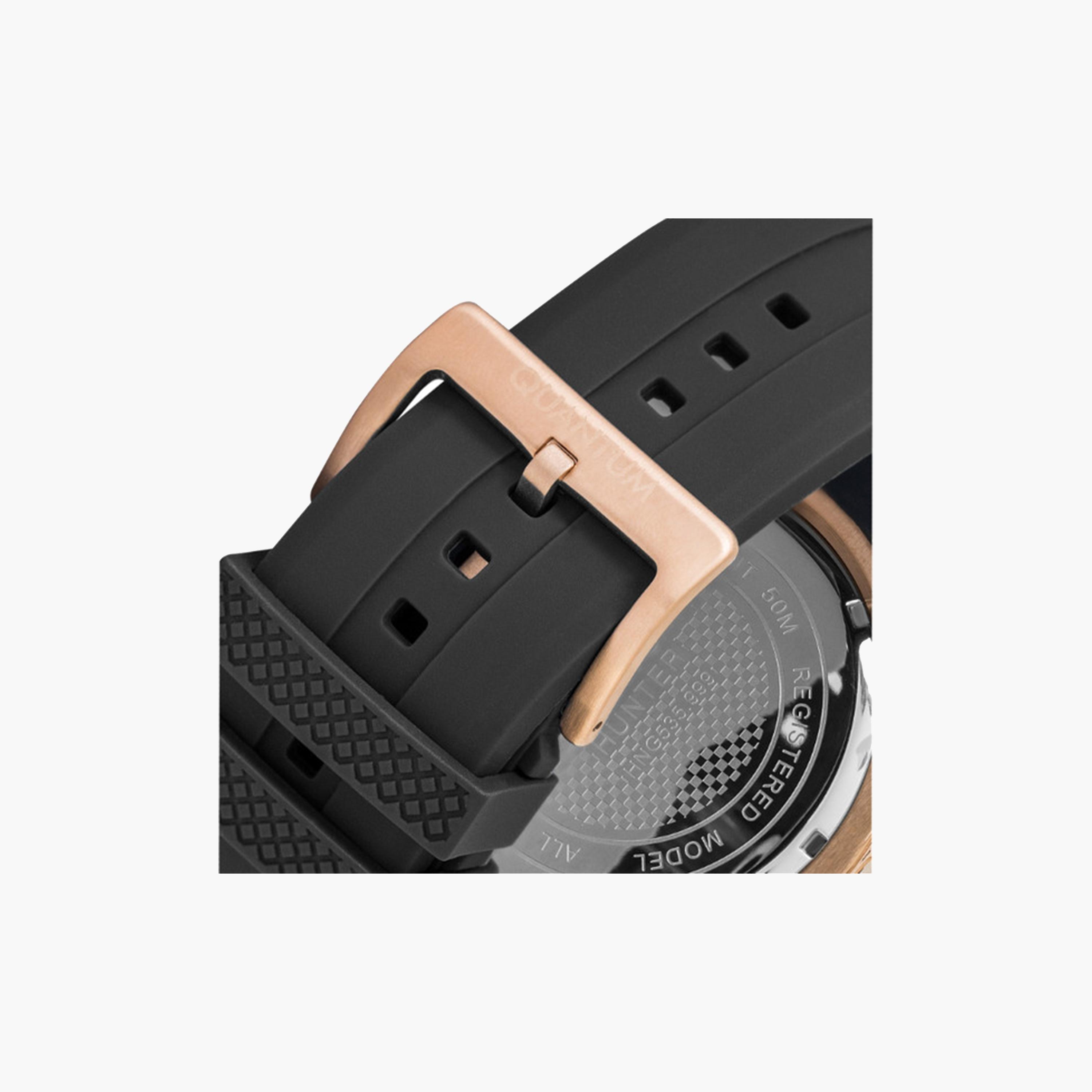 كوانتوم- ساعة كرونوغراف للرجال 50 مم سوداء بحزام سيليكون | HNG535.851-men-watchesandjewellery-watches-image-3