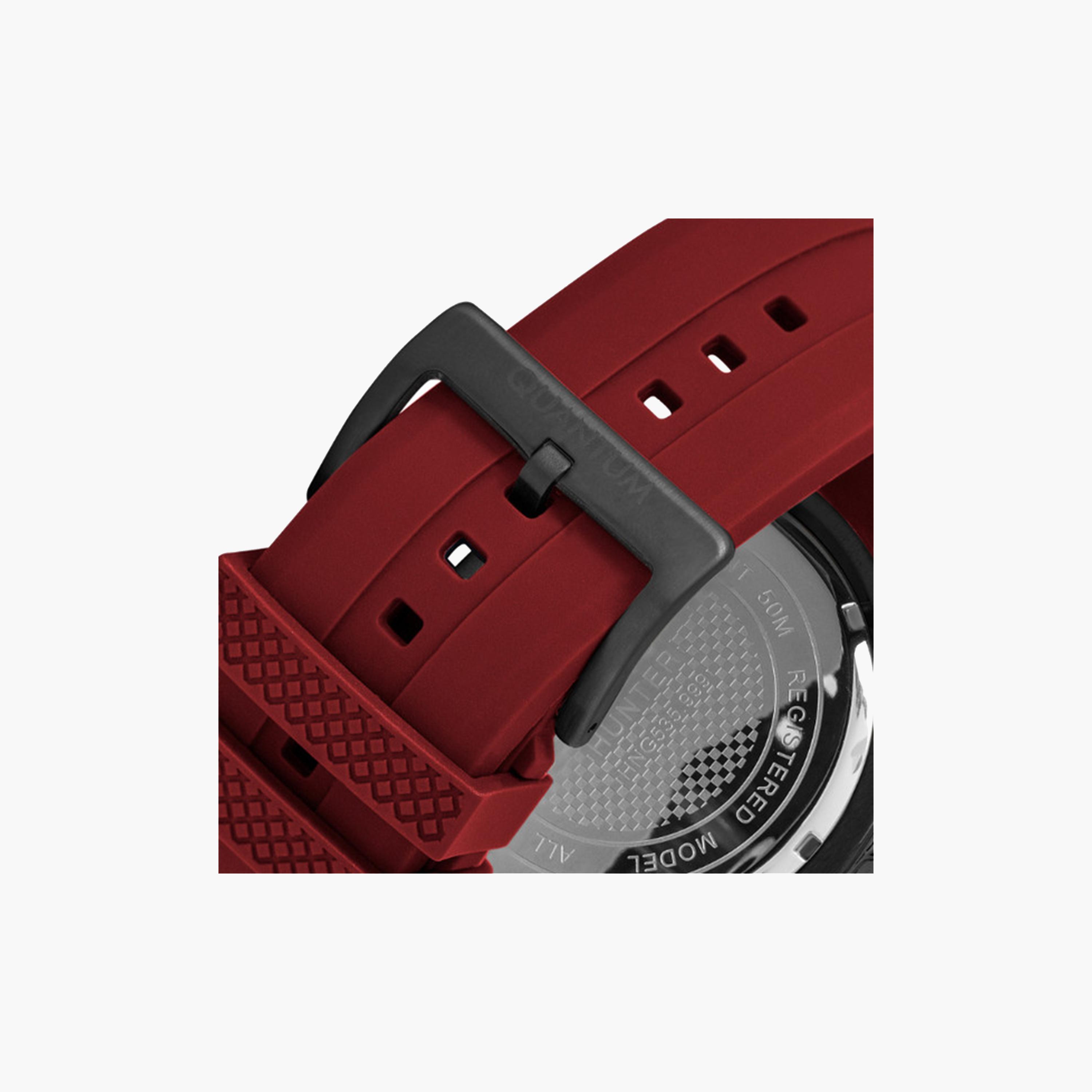كوانتوم- ساعة كرونوغراف للرجال 50 مم حمراء بحزام سيليكون | HNG535.658-men-watchesandjewellery-watches-image-3