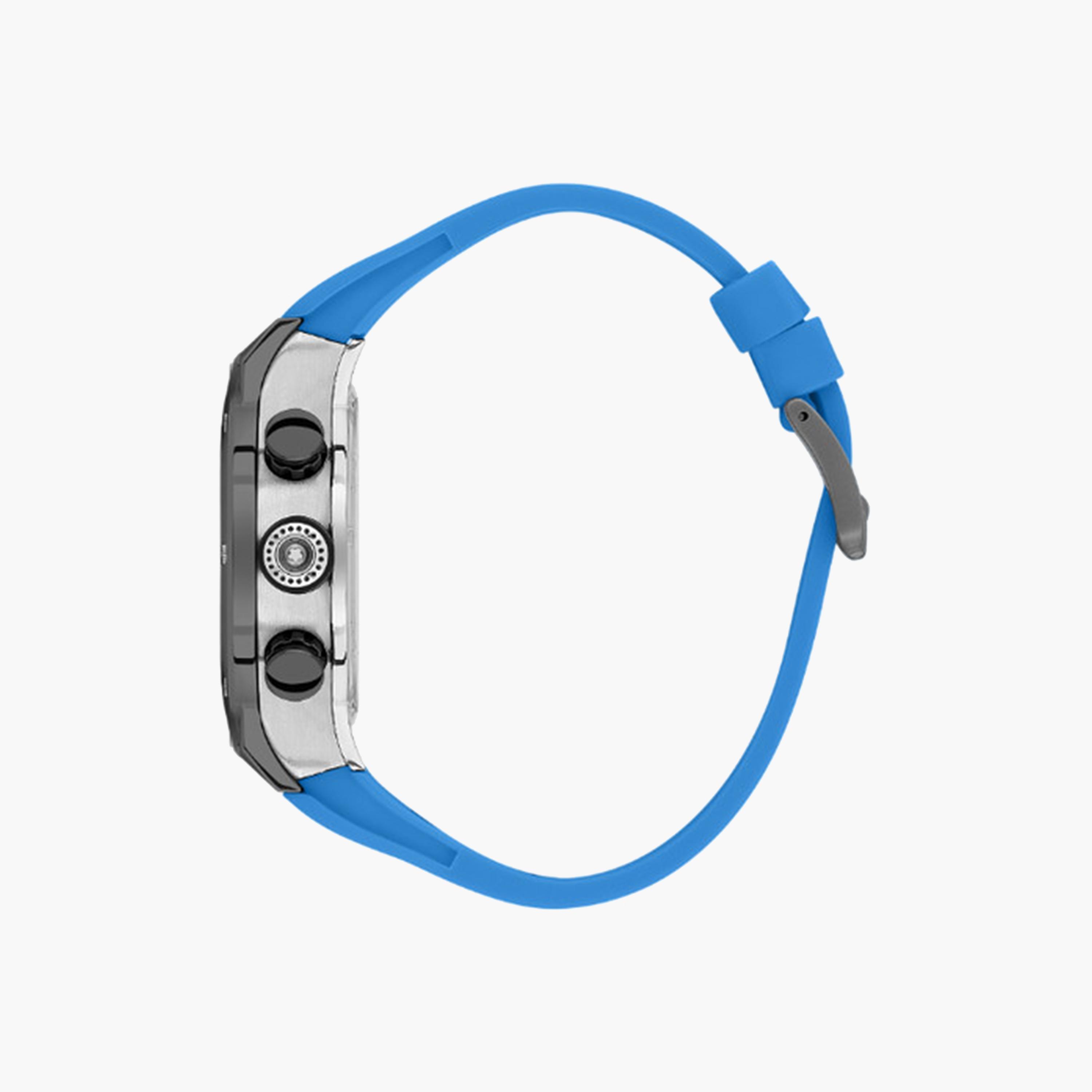 Quantum Men's 49 MM Blue Chronograph Silicone Strap Watch | HNG1083.099-men-watchesandjewellery-watches-image-2