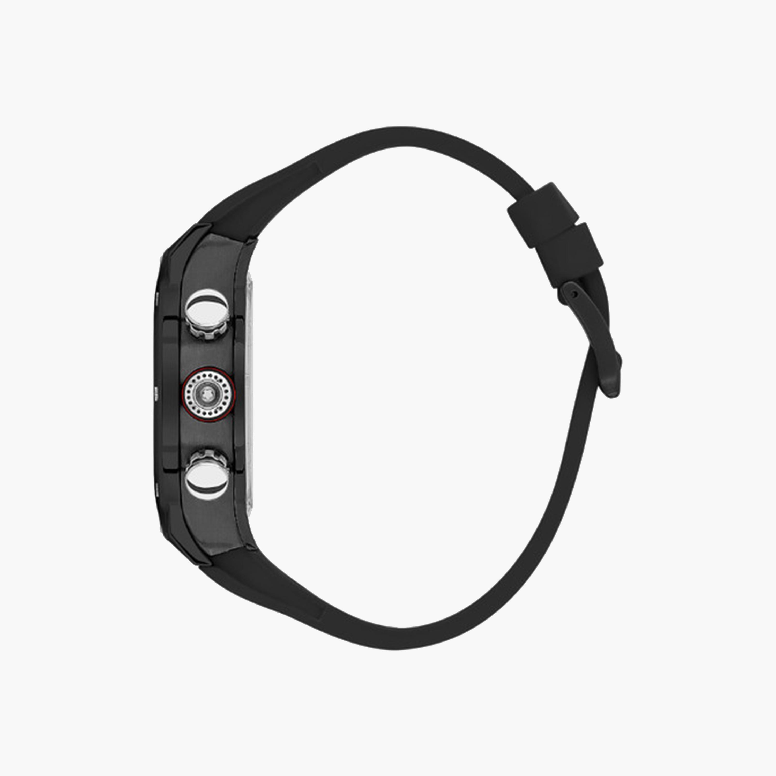 كوانتوم- ساعة كرونوغراف للرجال 49 ملم أسود بحزام سيليكون | HNG1083.051-men-watchesandjewellery-watches-image-2