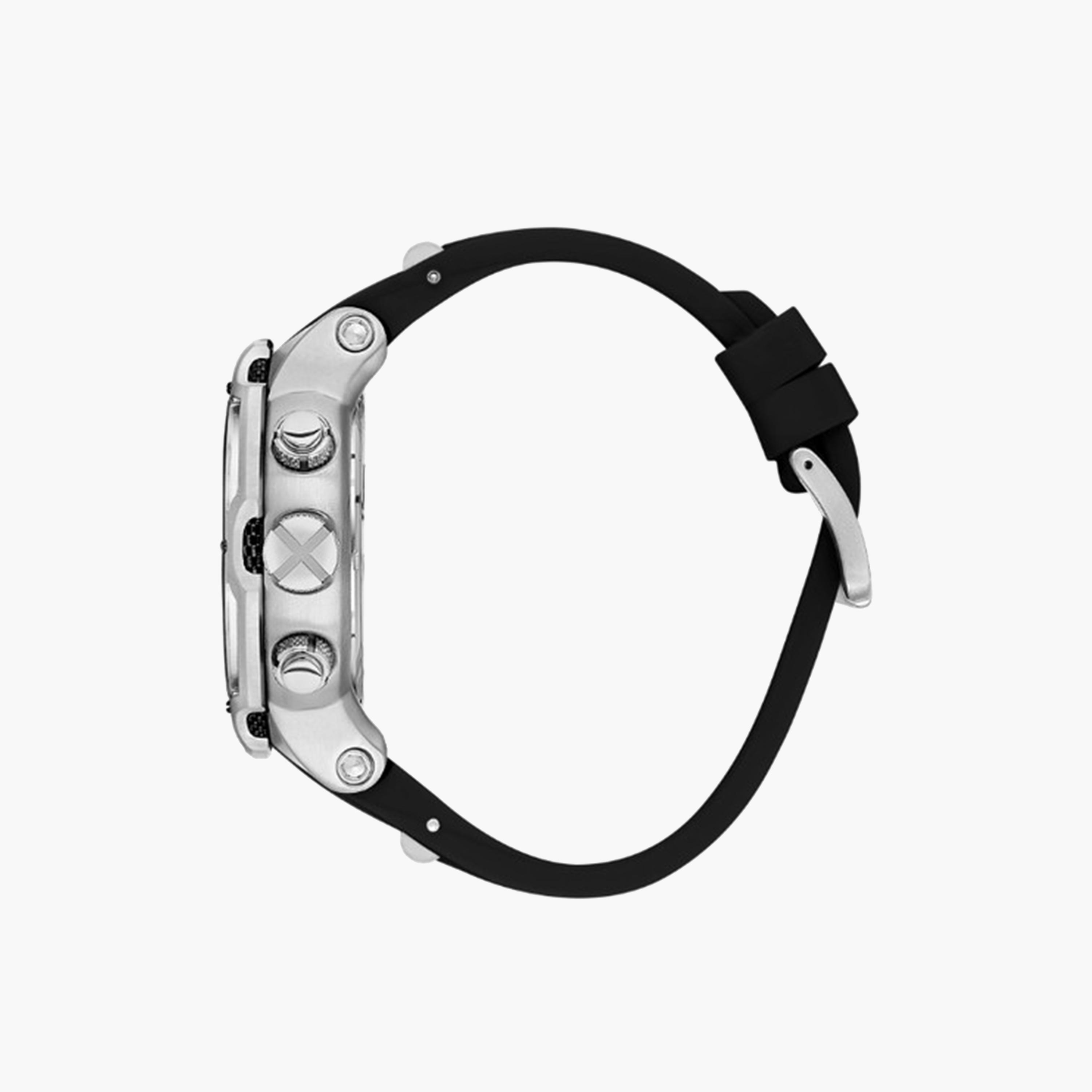 كوانتوم- ساعة كرونوغراف للرجال 53 مم سوداء بحزام سيليكون | HNG1051.351-men-watchesandjewellery-watches-image-2