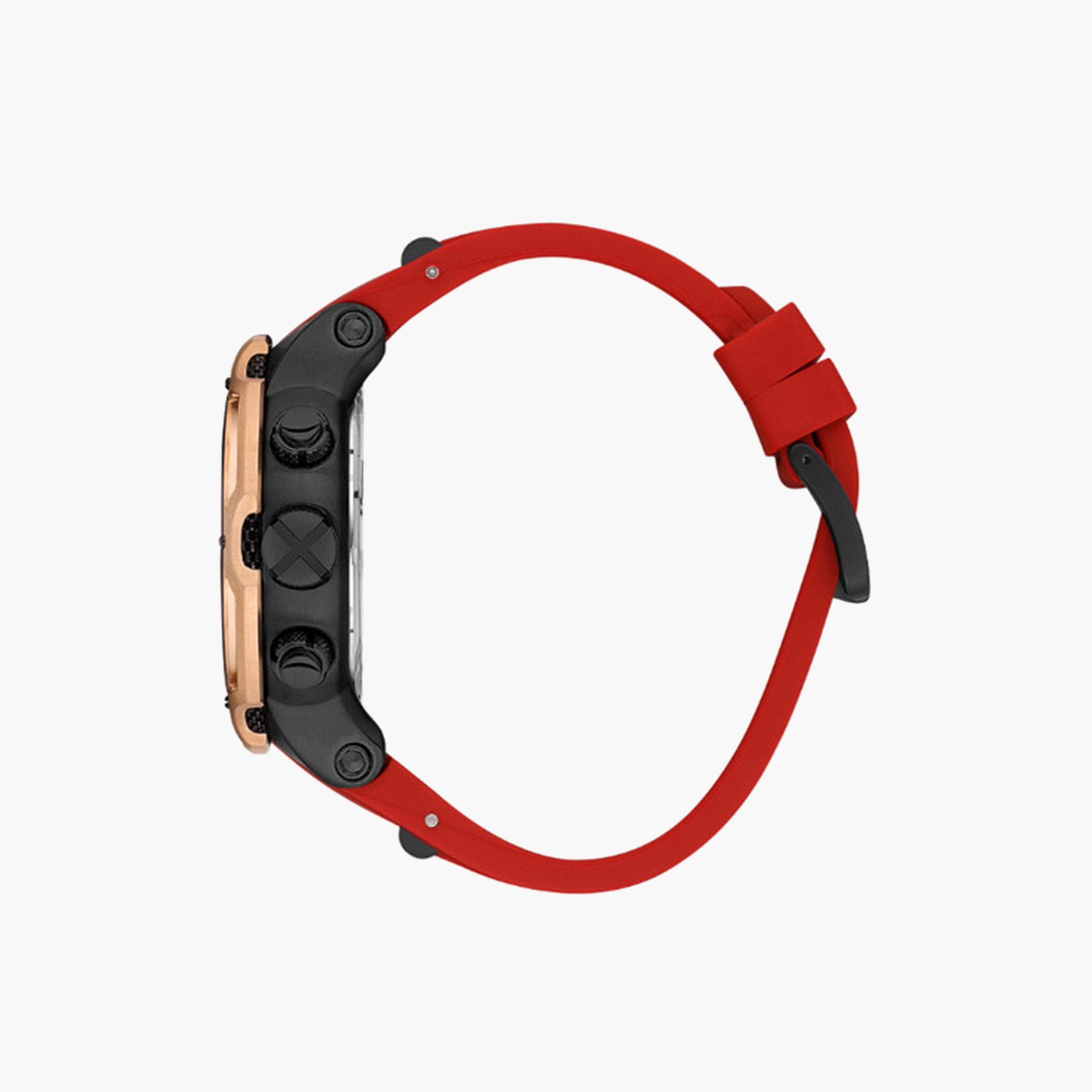 كوانتوم- ساعة كرونوغراف للرجال 53 مم حمراء بحزام سيليكون | HNG1051.858-men-watchesandjewellery-watches-image-2