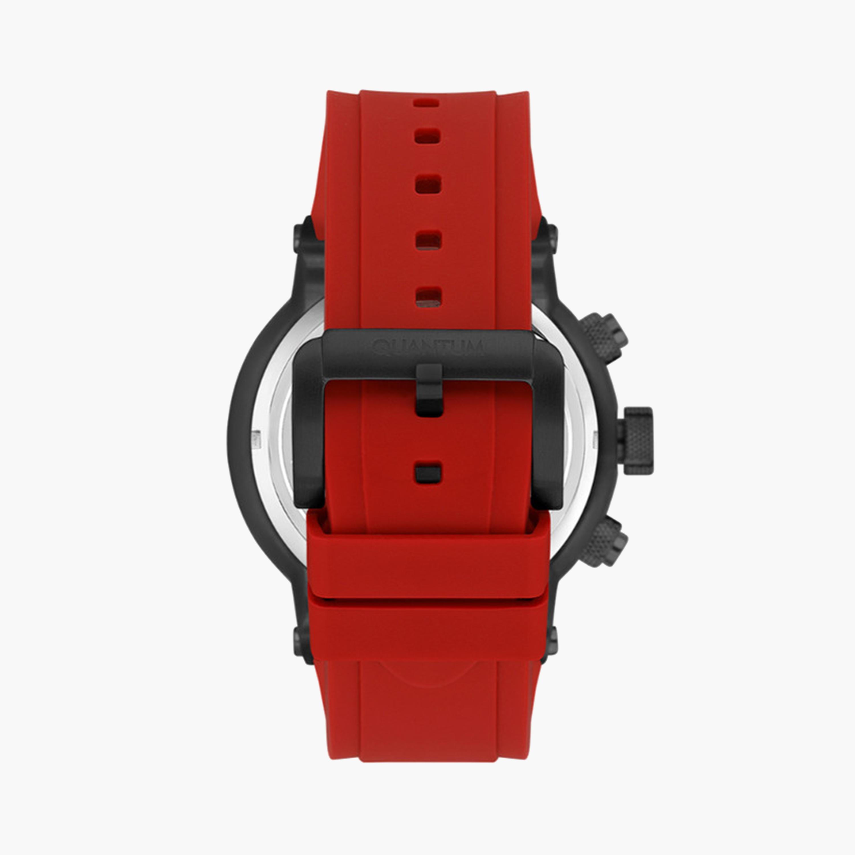 Quantum Men's 53 MM Red Chronograph Silicone Strap Watch | HNG1051.858-men-watchesandjewellery-watches-image-3