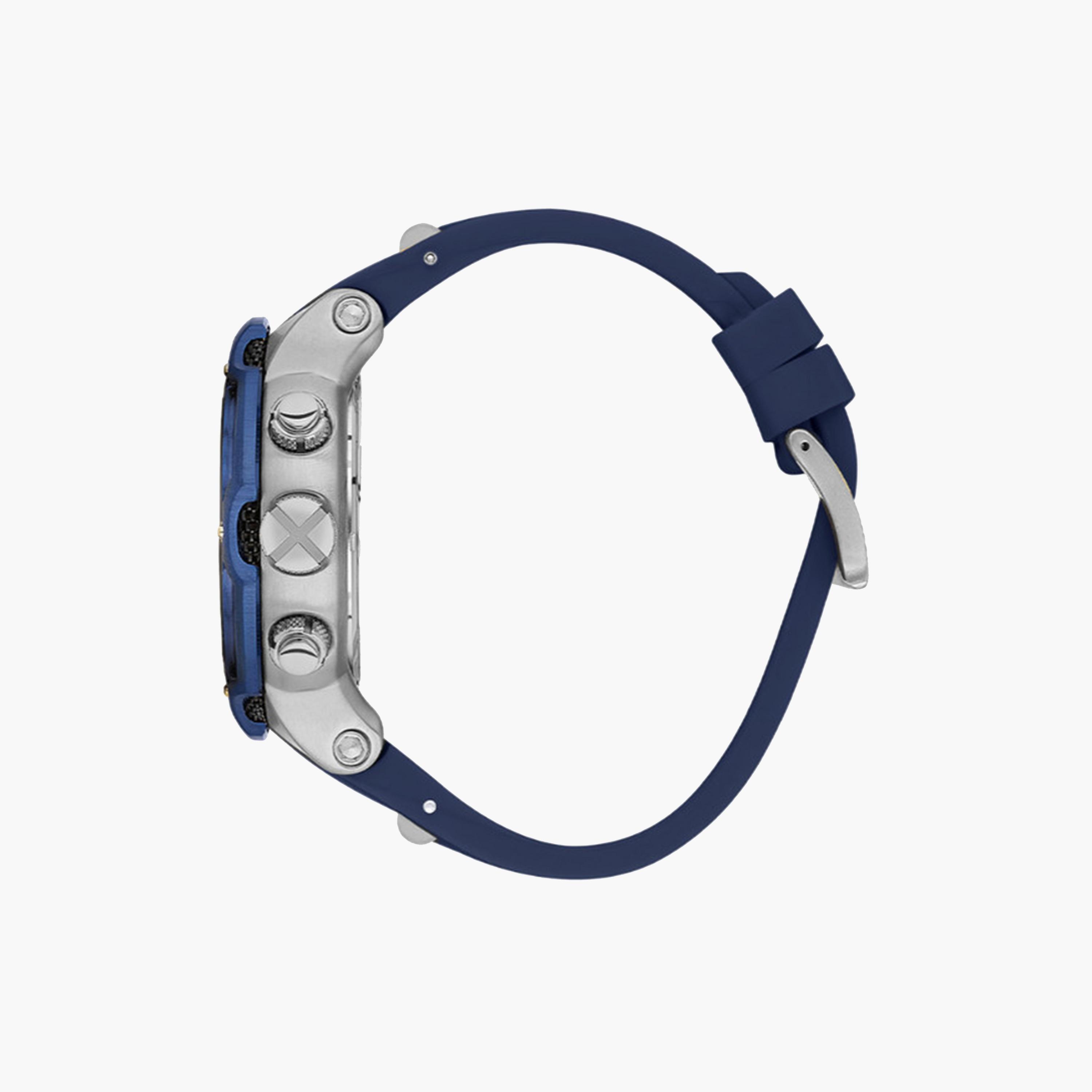 كوانتوم- ساعة كرونوغراف للرجال 53 مم زرقاء بحزام سيليكون | HNG1051.399-men-watchesandjewellery-watches-image-2