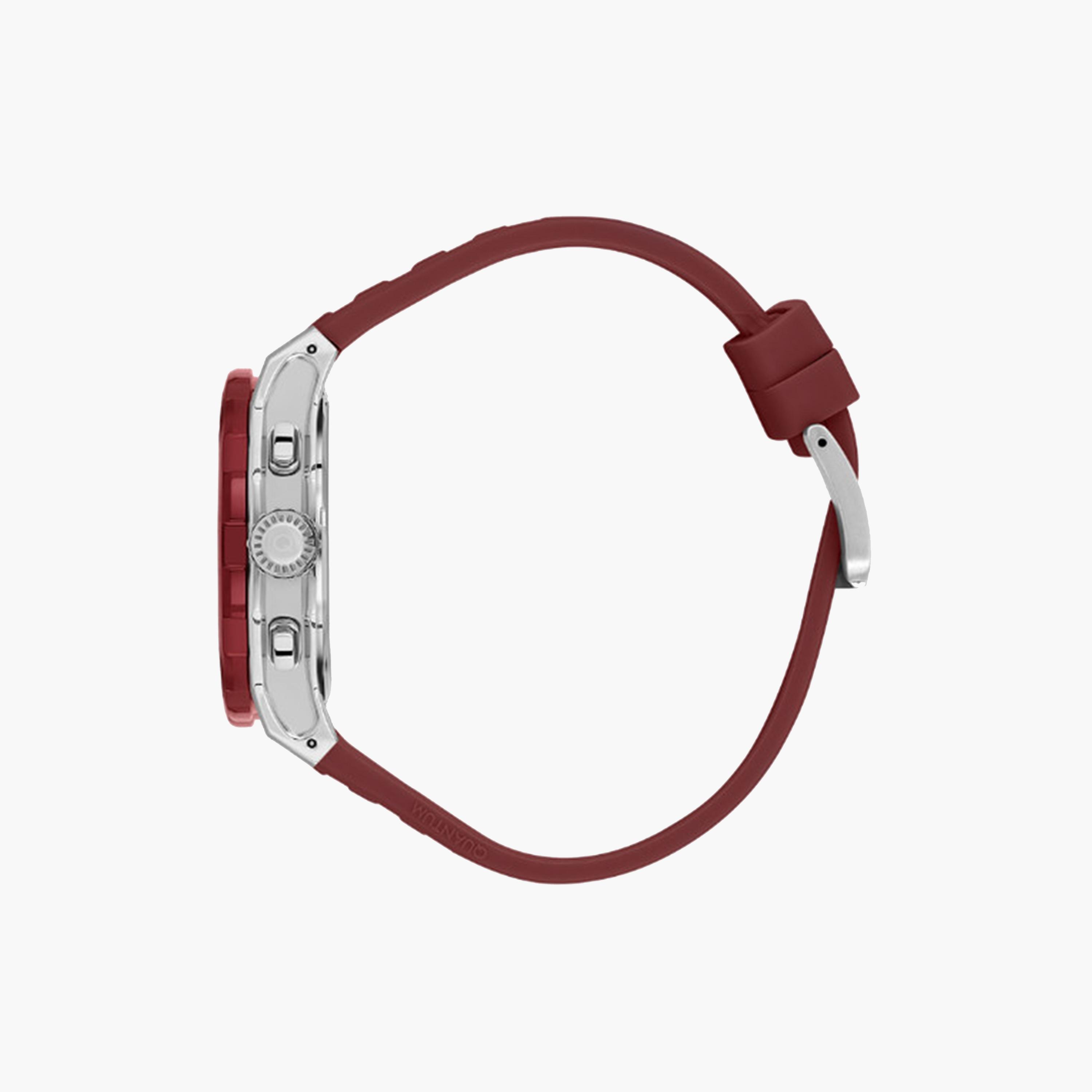 كوانتوم- ساعة كرونوغراف للرجال 46 ملم حمراء بحزام سيليكون | HNG1082.358-men-watchesandjewellery-watches-image-2