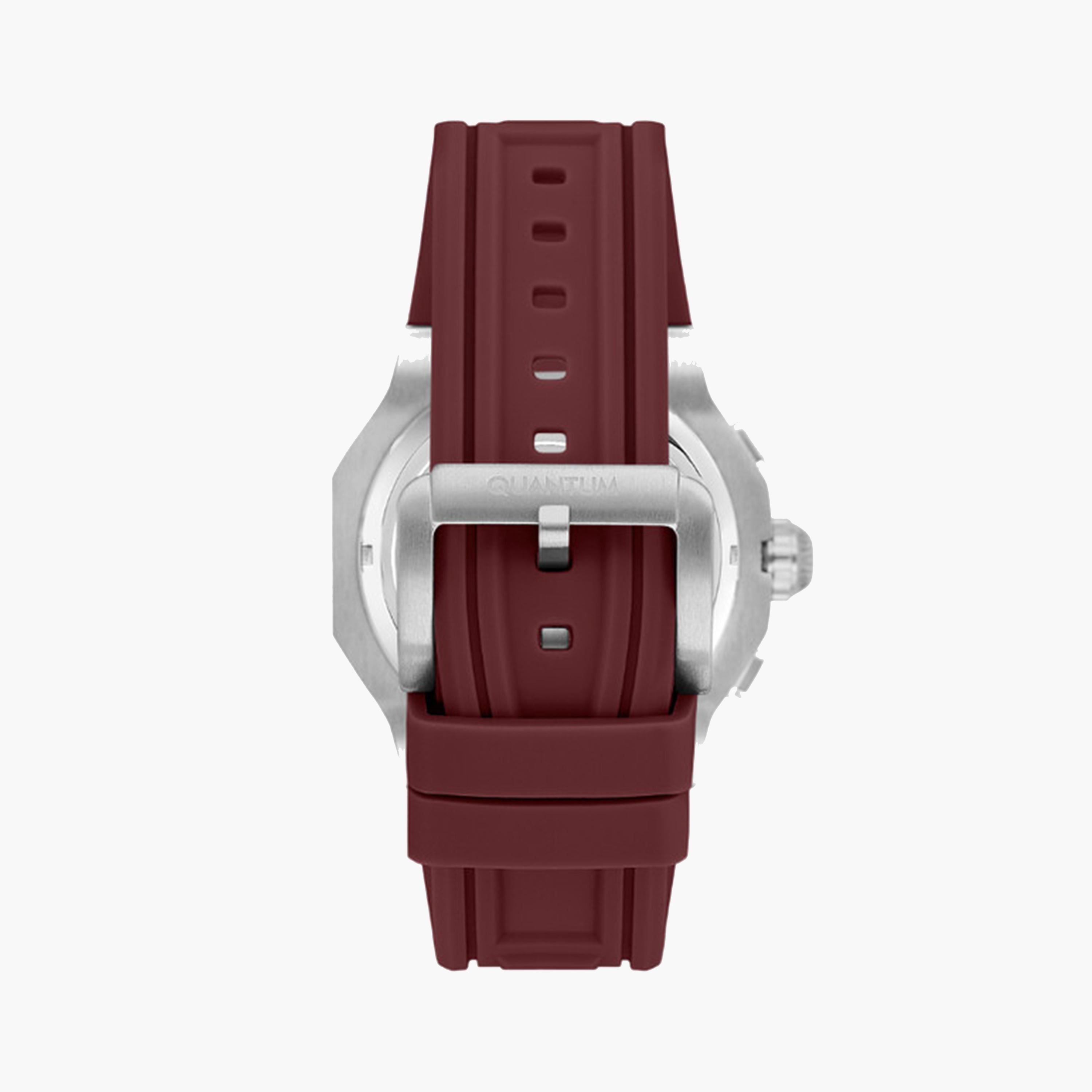 كوانتوم- ساعة كرونوغراف للرجال 46 ملم حمراء بحزام سيليكون | HNG1082.358-men-watchesandjewellery-watches-image-3