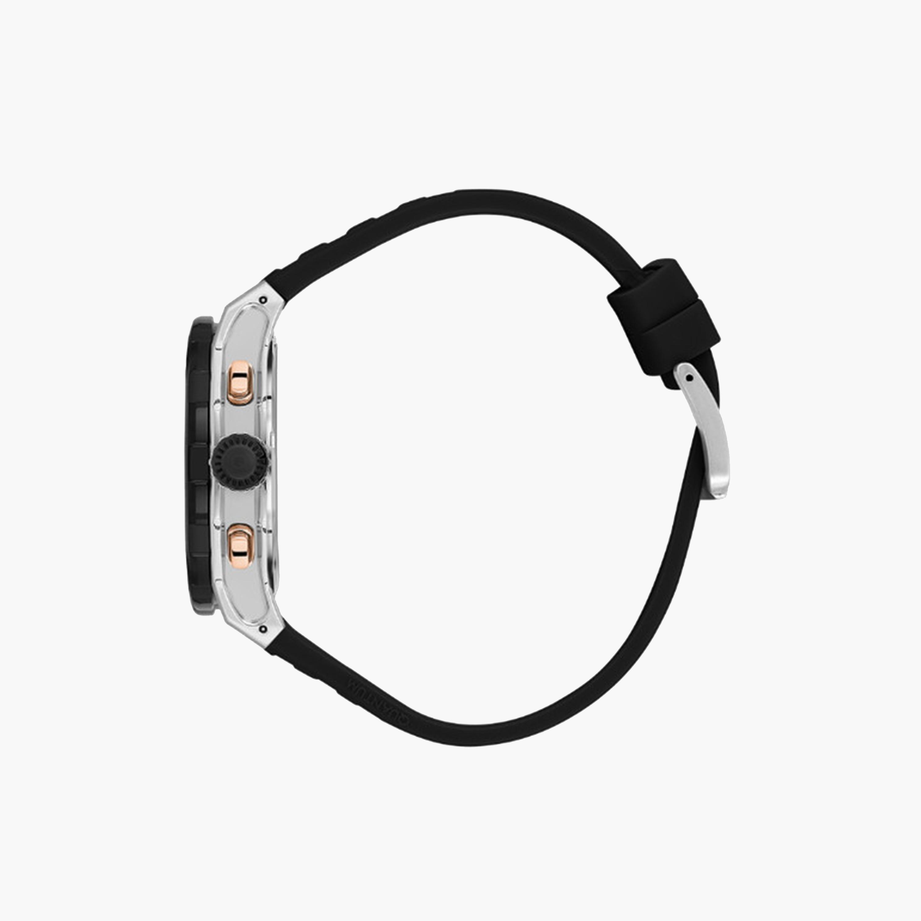 Quantum Men's 46 MM Black Chronograph Silicone Strap Watch | HNG1082.371-men-watchesandjewellery-watches-image-2