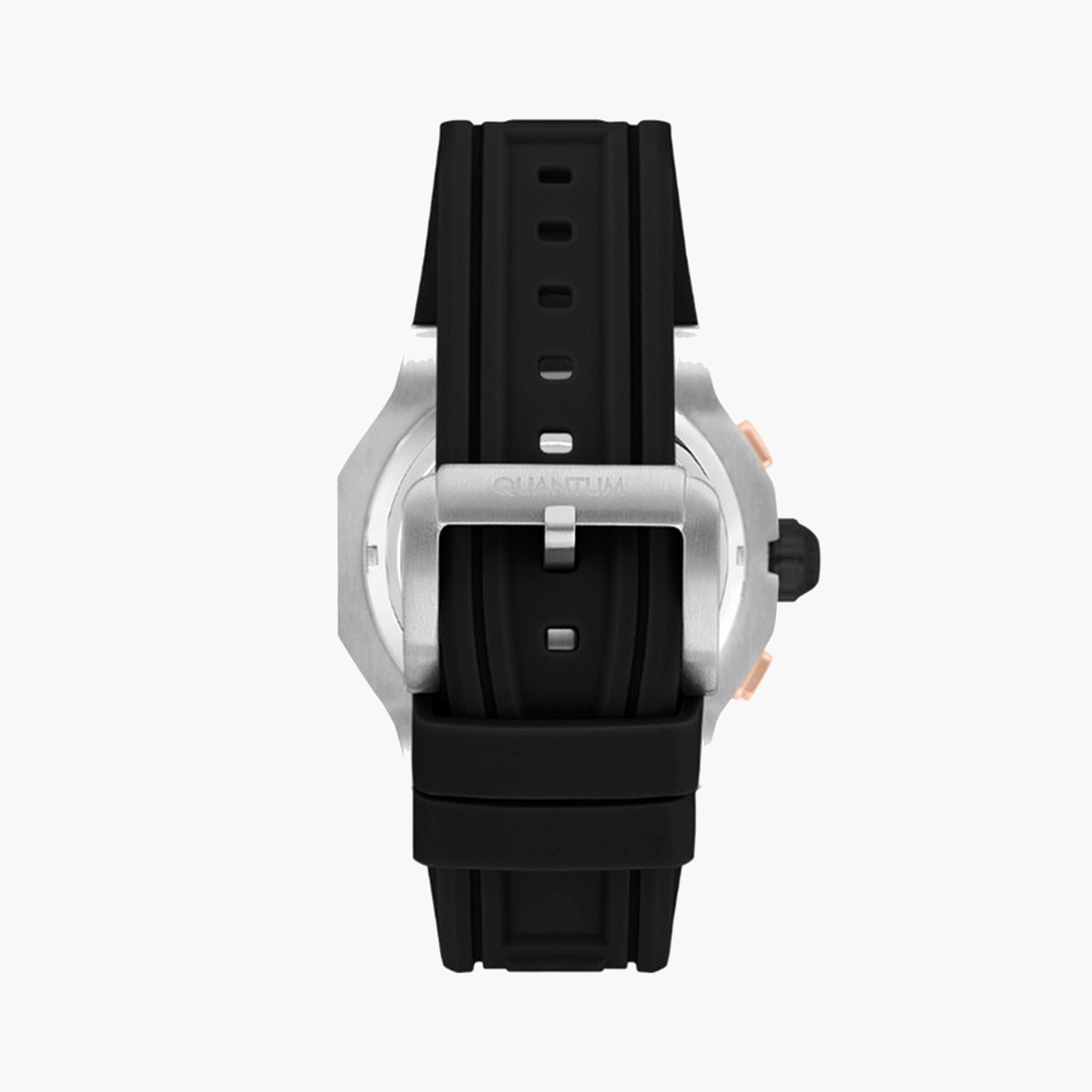 Quantum Men's 46 MM Black Chronograph Silicone Strap Watch | HNG1082.371-men-watchesandjewellery-watches-image-3