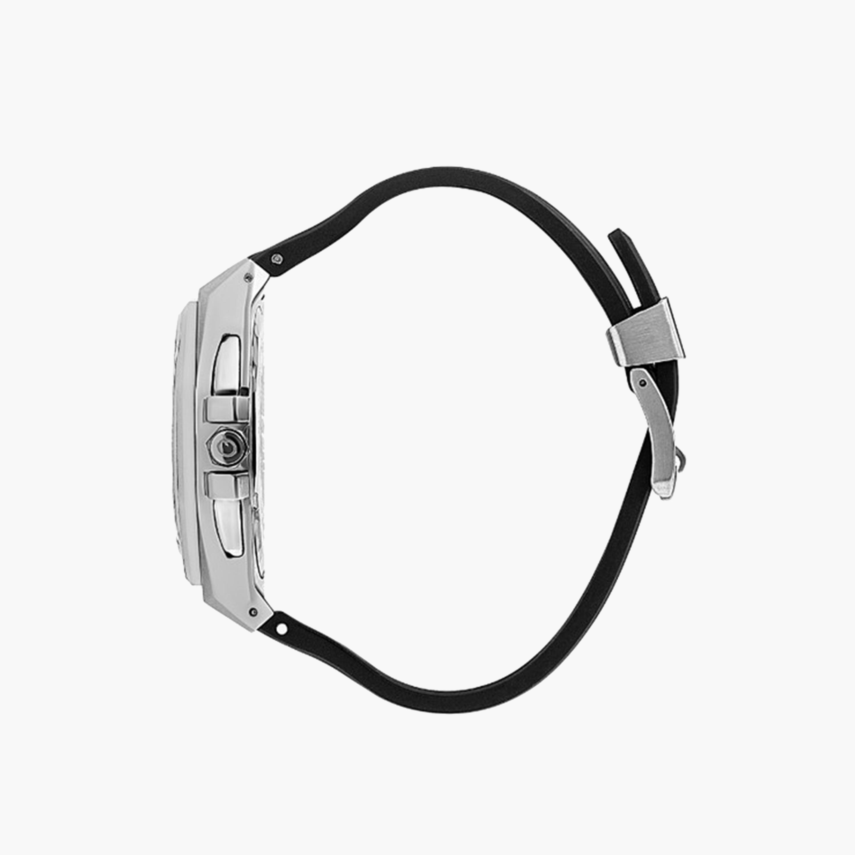Quantum Men's 45 MM Black Chronograph Silicone Strap Watch | HNG949.351-men-watchesandjewellery-watches-image-2