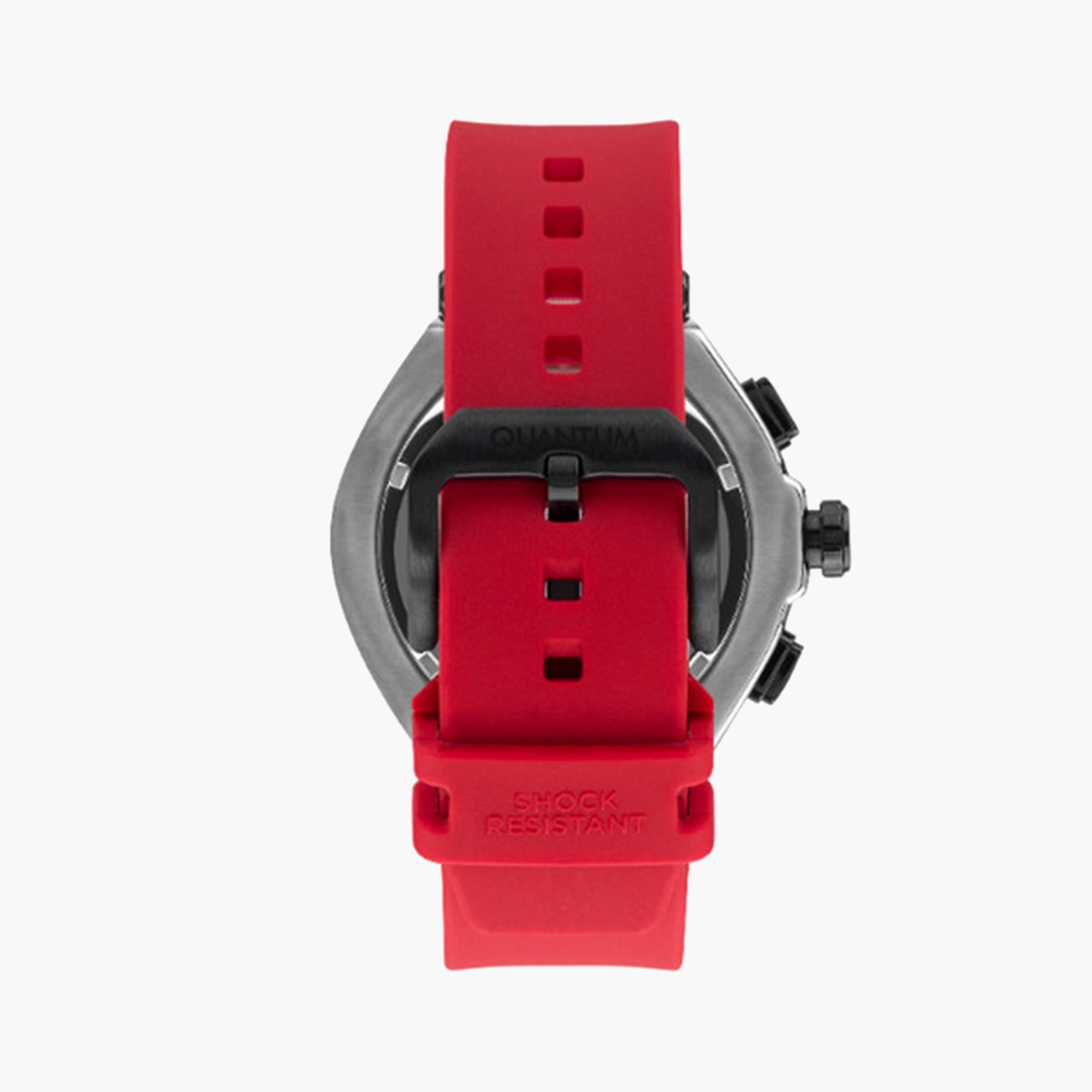 Quantum Men's 50 MM Red Chronograph Silicone Strap Watch | HNG1010.359-men-watchesandjewellery-watches-image-3