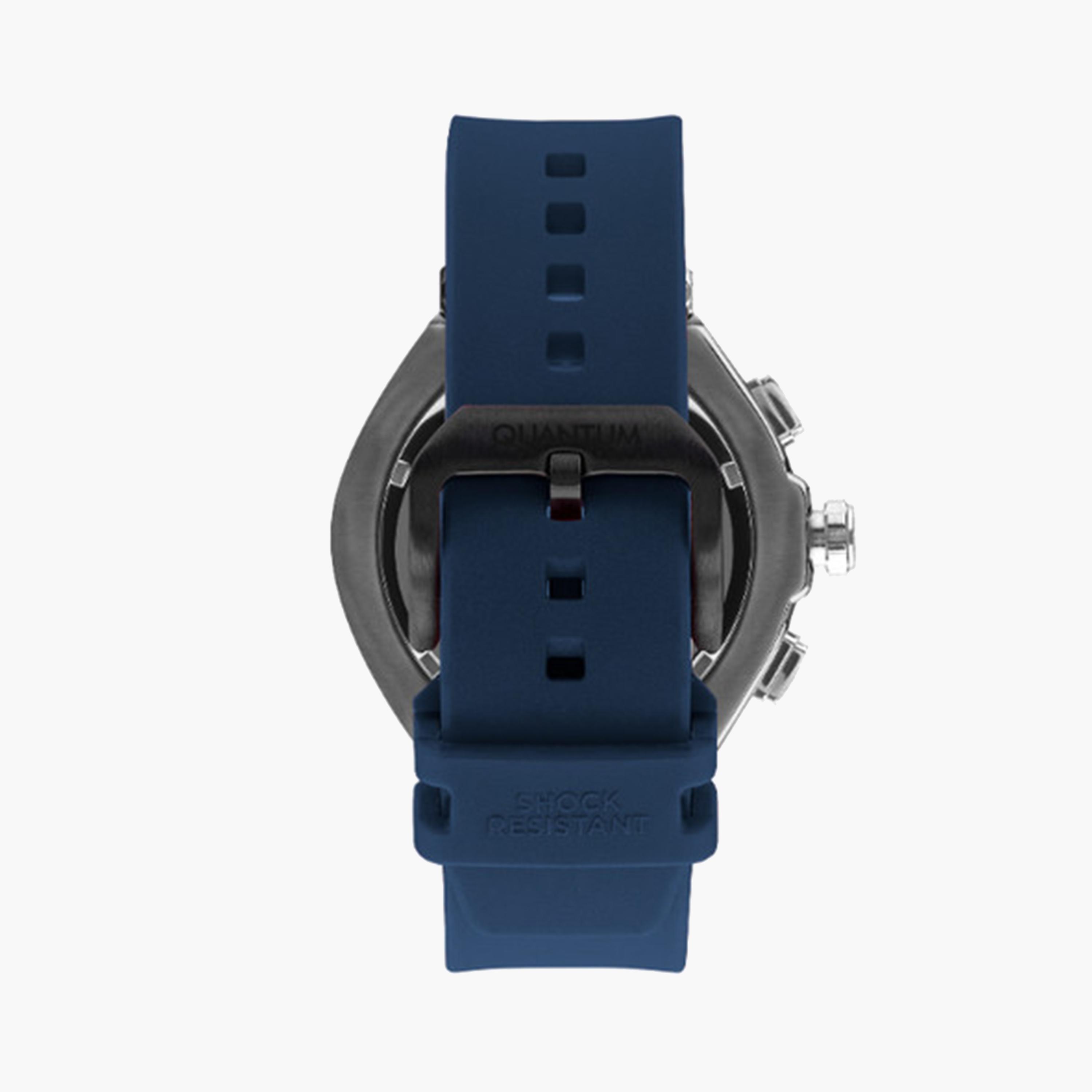كوانتوم- ساعة كرونوغراف للرجال 50 مم زرقاء بحزام سيليكون | HNG1010.099-men-watchesandjewellery-watches-image-3