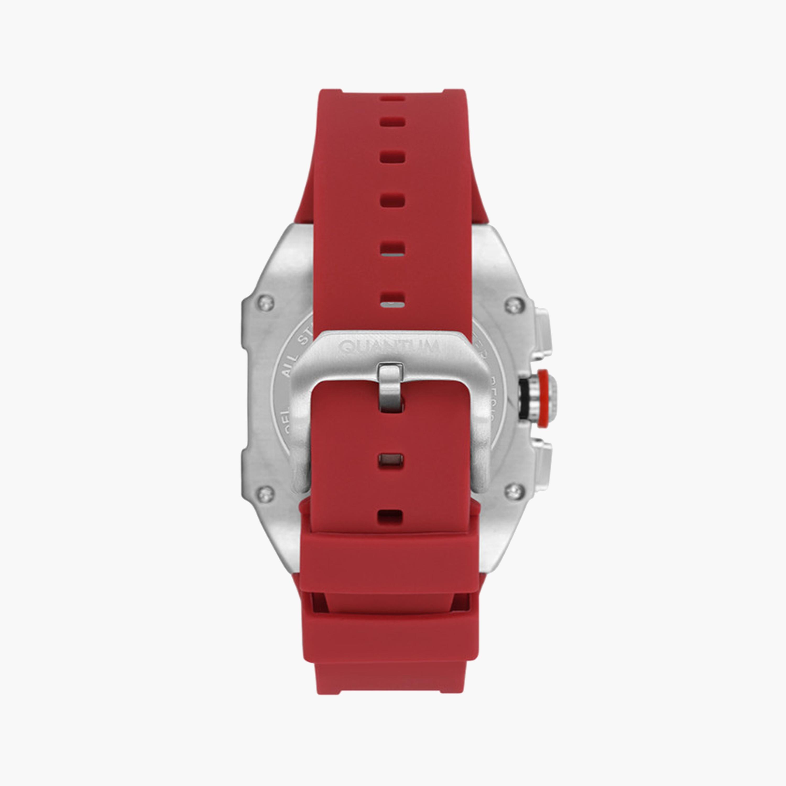 Quantum Men's 43 MM Red Chronograph Silicone Strap Watch | HNG1080.058-men-watchesandjewellery-watches-image-3
