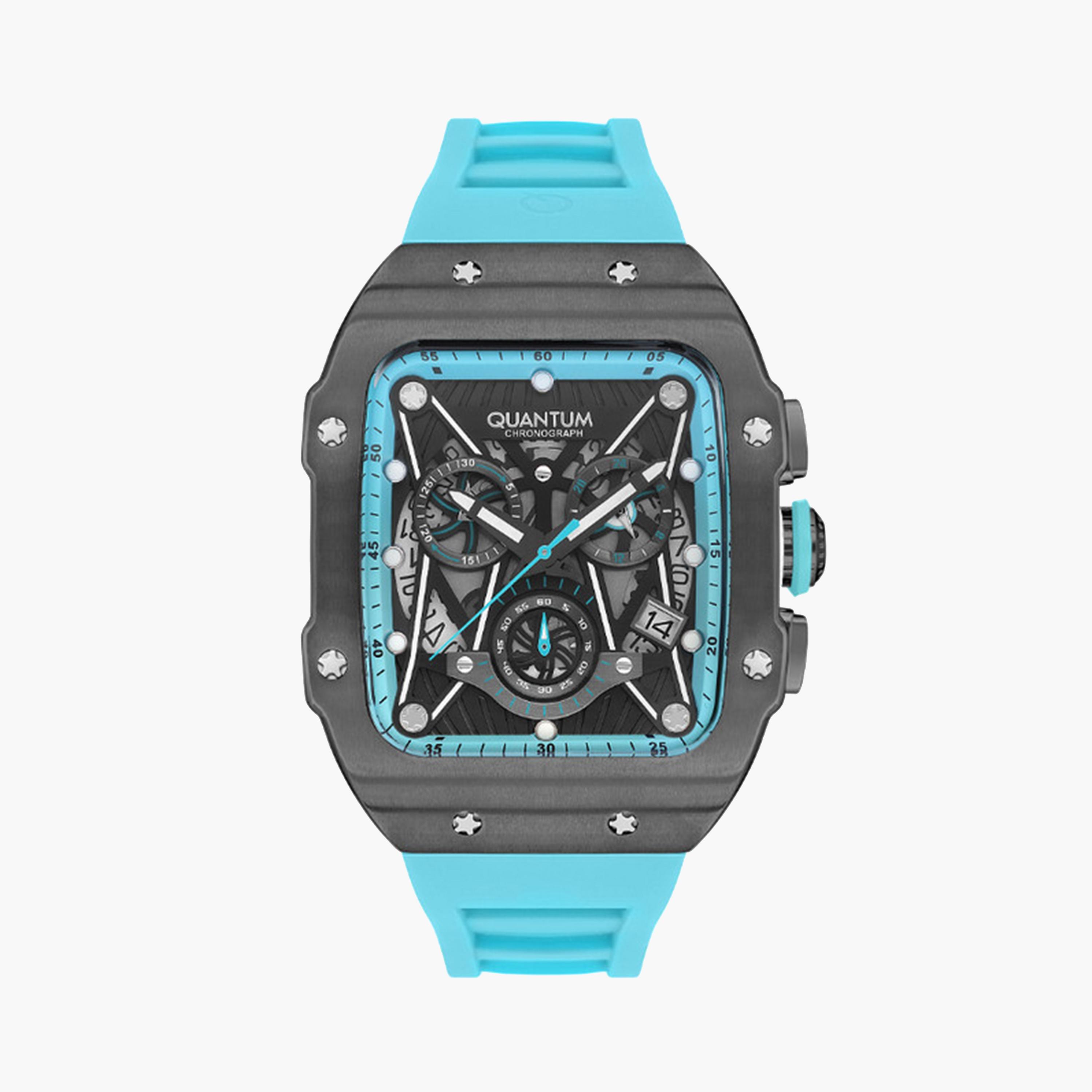 كوانتوم- ساعة كرونوغراف للرجال بسوار سيليكون أزرق مقاس 43 مم | HNG1080.050-men-watchesandjewellery-watches-image-1