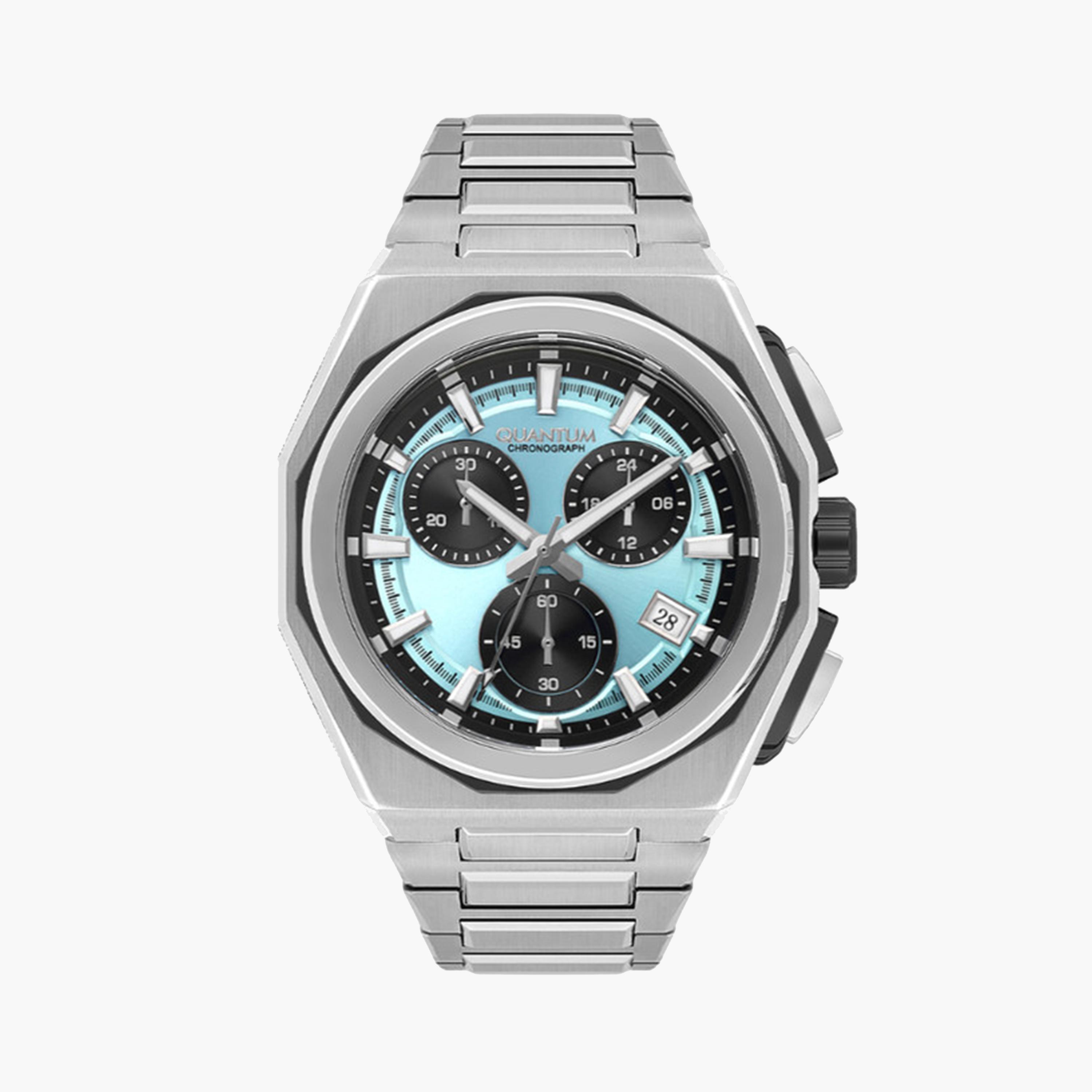 كوانتوم- ساعة كرونوغراف للرجال 47 ملم زرقاء بحزام سيليكون | PWG1079.300-men-watchesandjewellery-watches-image-1
