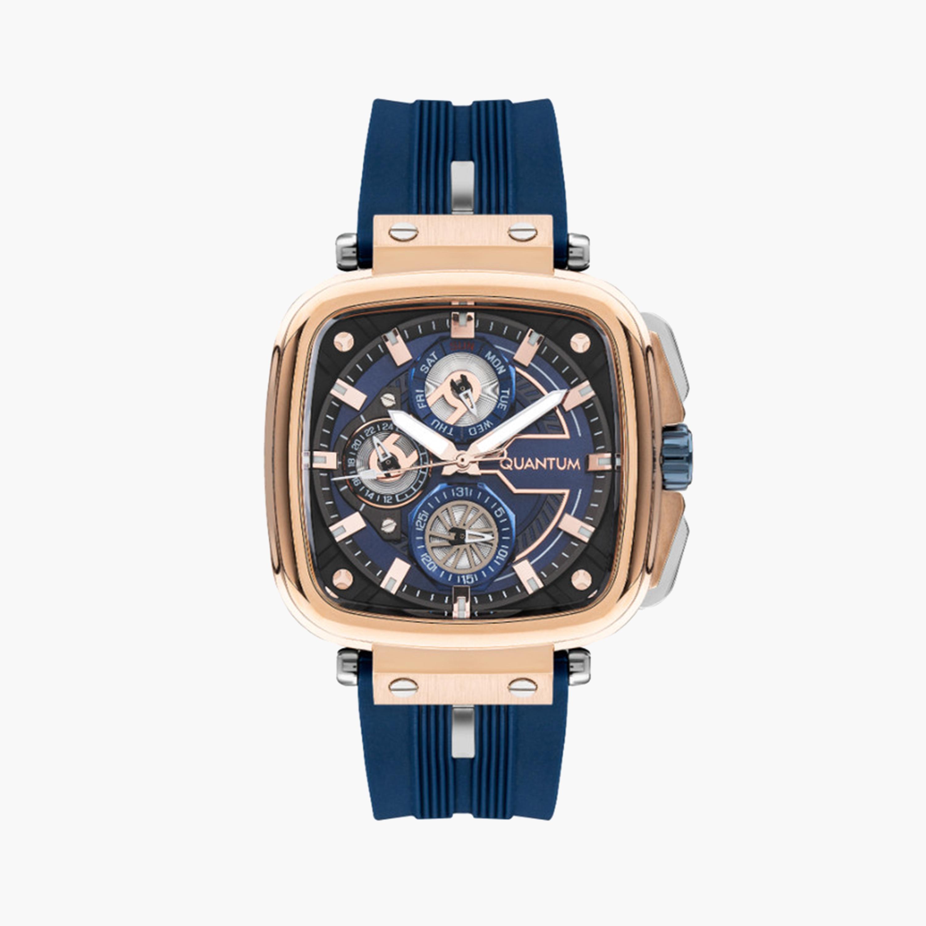 كوانتوم- ساعة كرونوغراف للرجال 44 مم زرقاء بحزام سيليكون | PWG1014.499-men-watchesandjewellery-watches-image-1