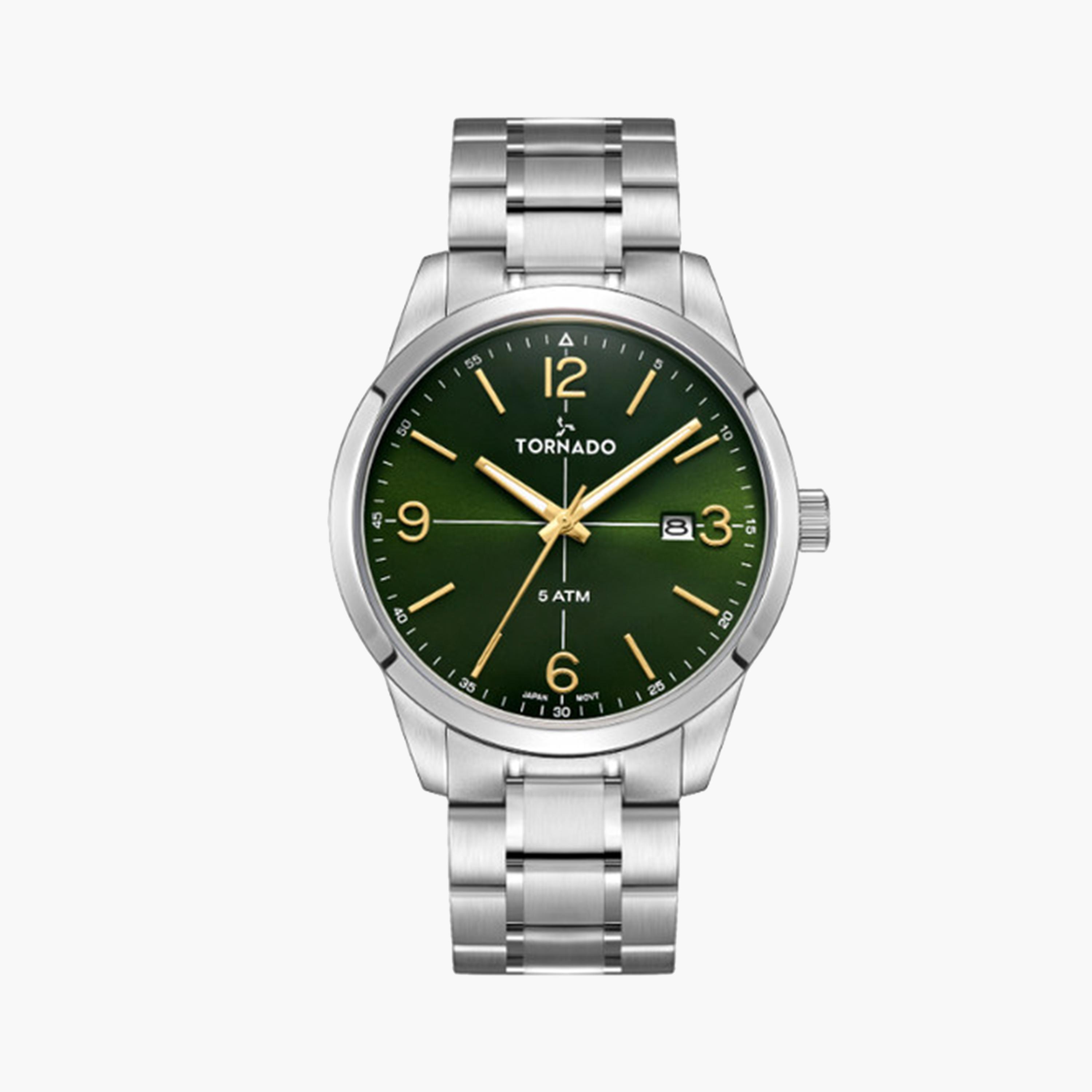 Tornado Men's 43 MM Silver Analog Stainless Steel Strap Watch | T24007-SBSH-men-watchesandjewellery-watches-image-1