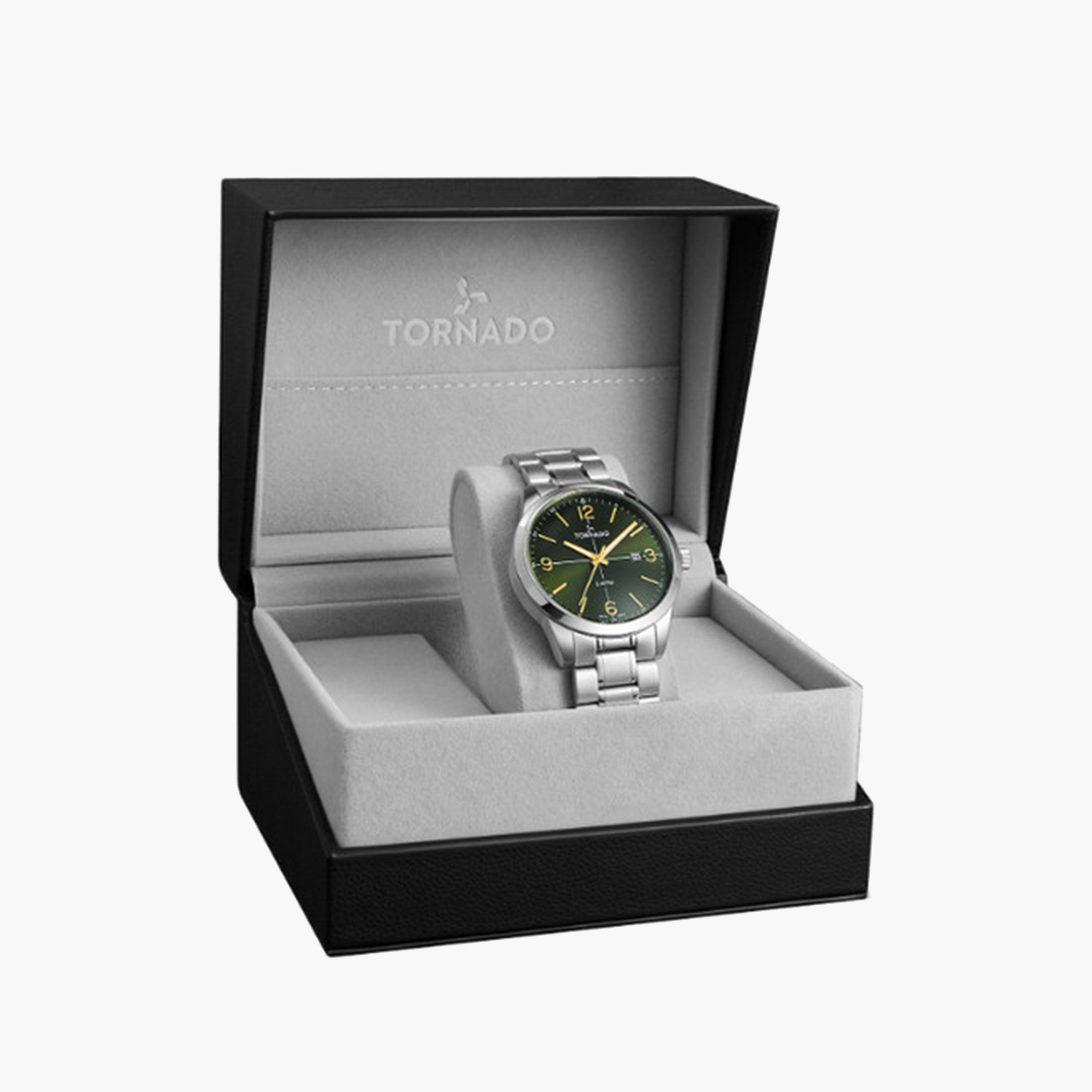 Tornado Men's 43 MM Silver Analog Stainless Steel Strap Watch | T24007-SBSH-men-watchesandjewellery-watches-image-3