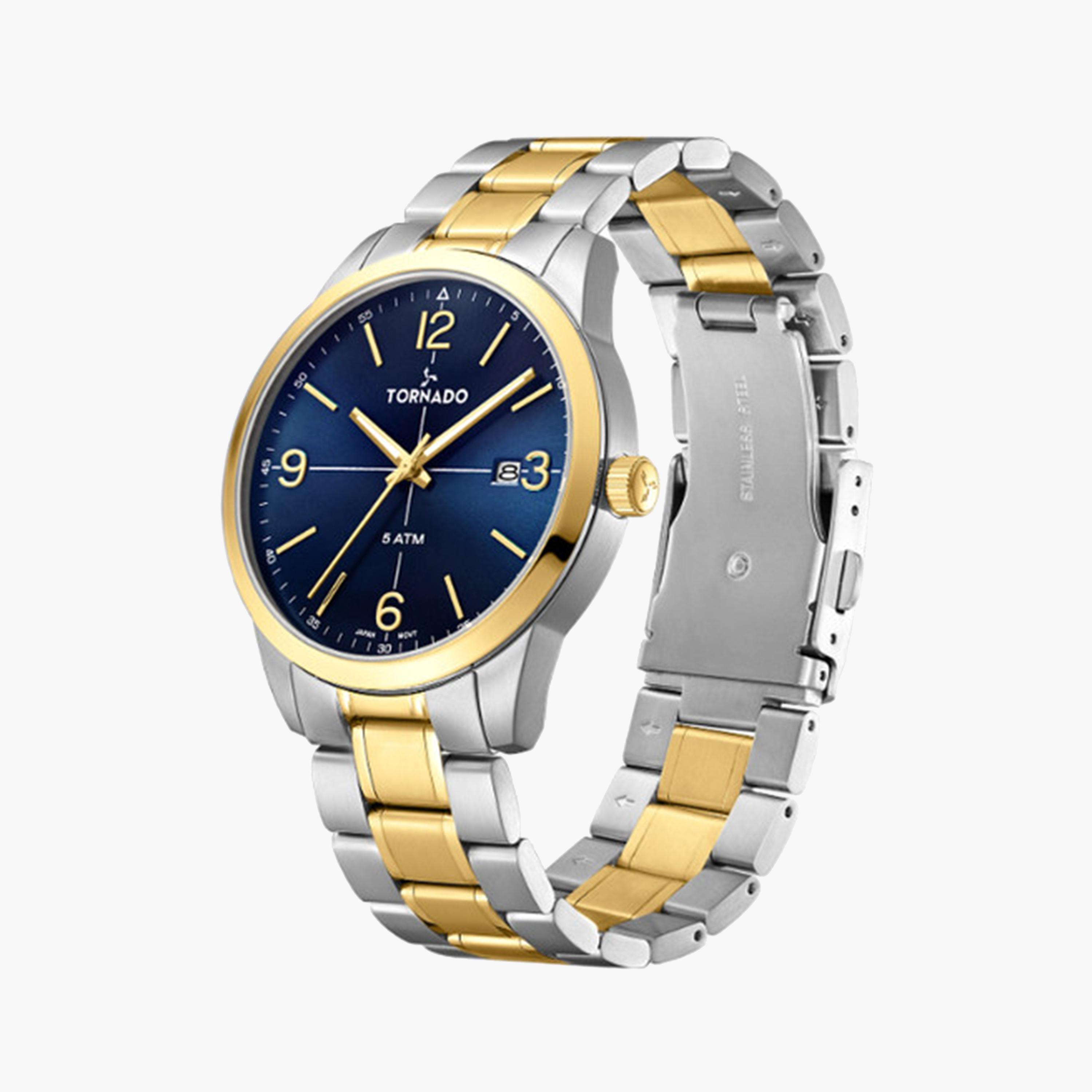 Tornado Men's 43 MM Gold Analog Stainless Steel Strap Watch | T24007-TBTN-men-watchesandjewellery-watches-image-2