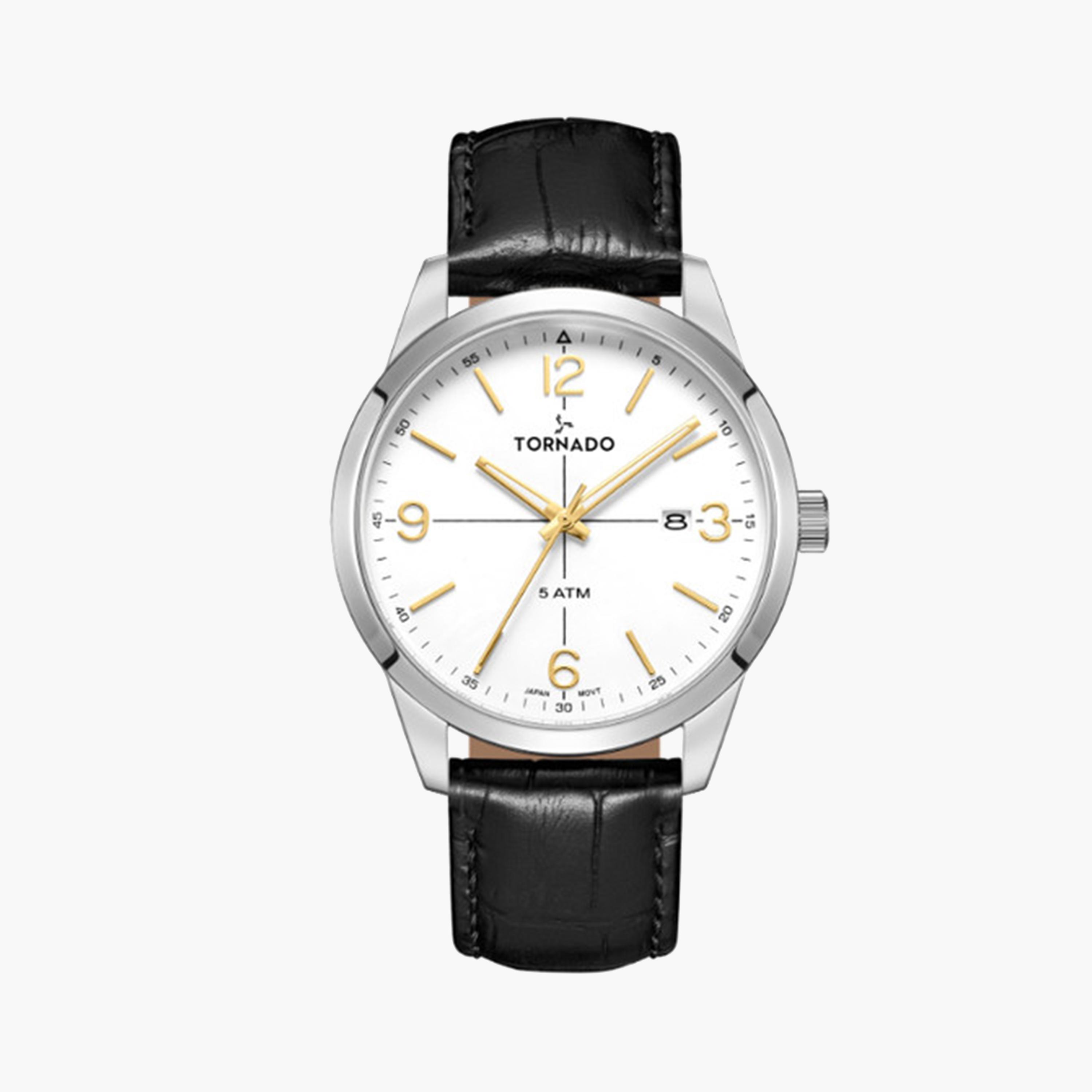 Tornado Men's 43 MM Black Analog Stainless Steel Strap Watch | T24007-SLBW-men-watchesandjewellery-watches-image-1