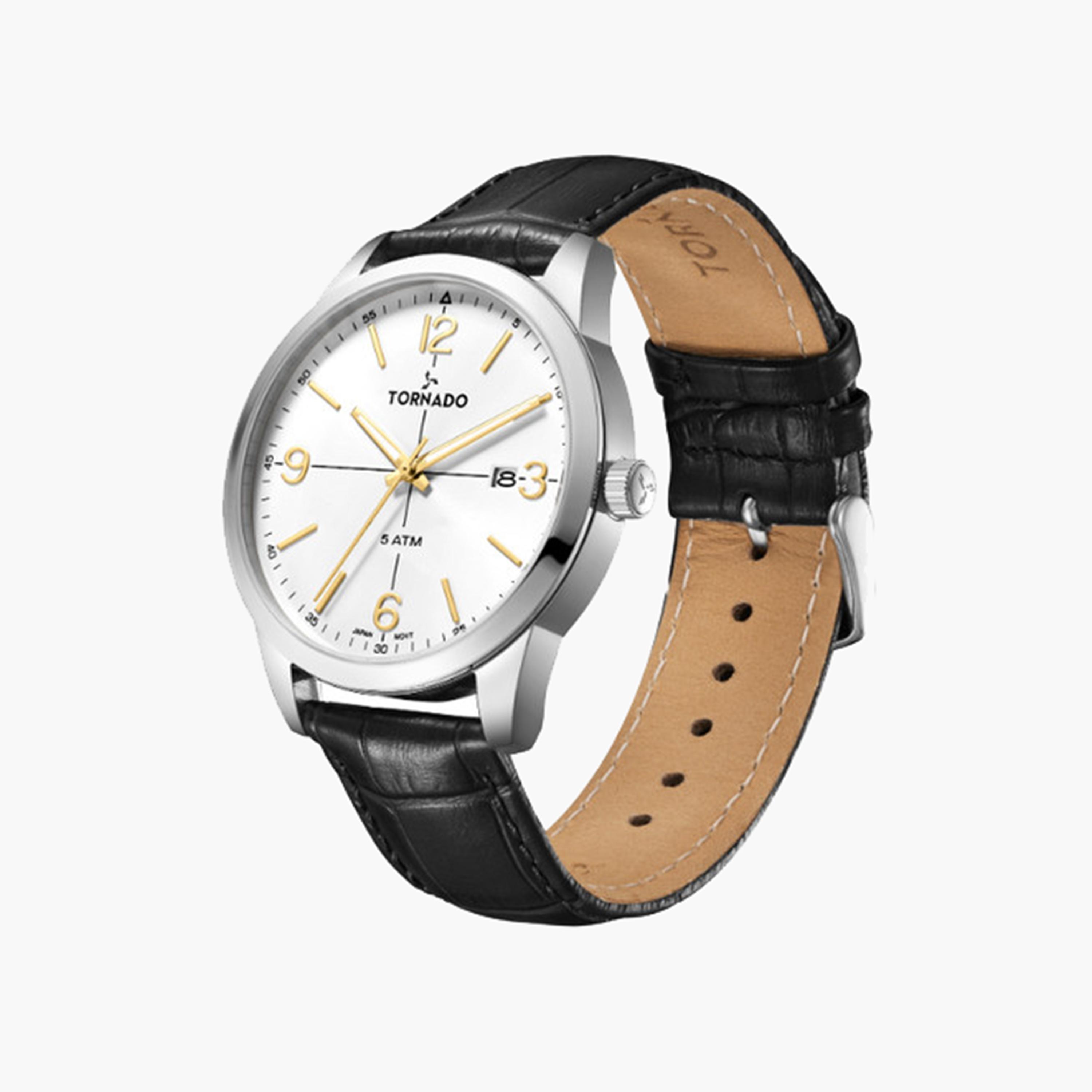 Tornado Men's 43 MM Black Analog Stainless Steel Strap Watch | T24007-SLBW-men-watchesandjewellery-watches-image-2
