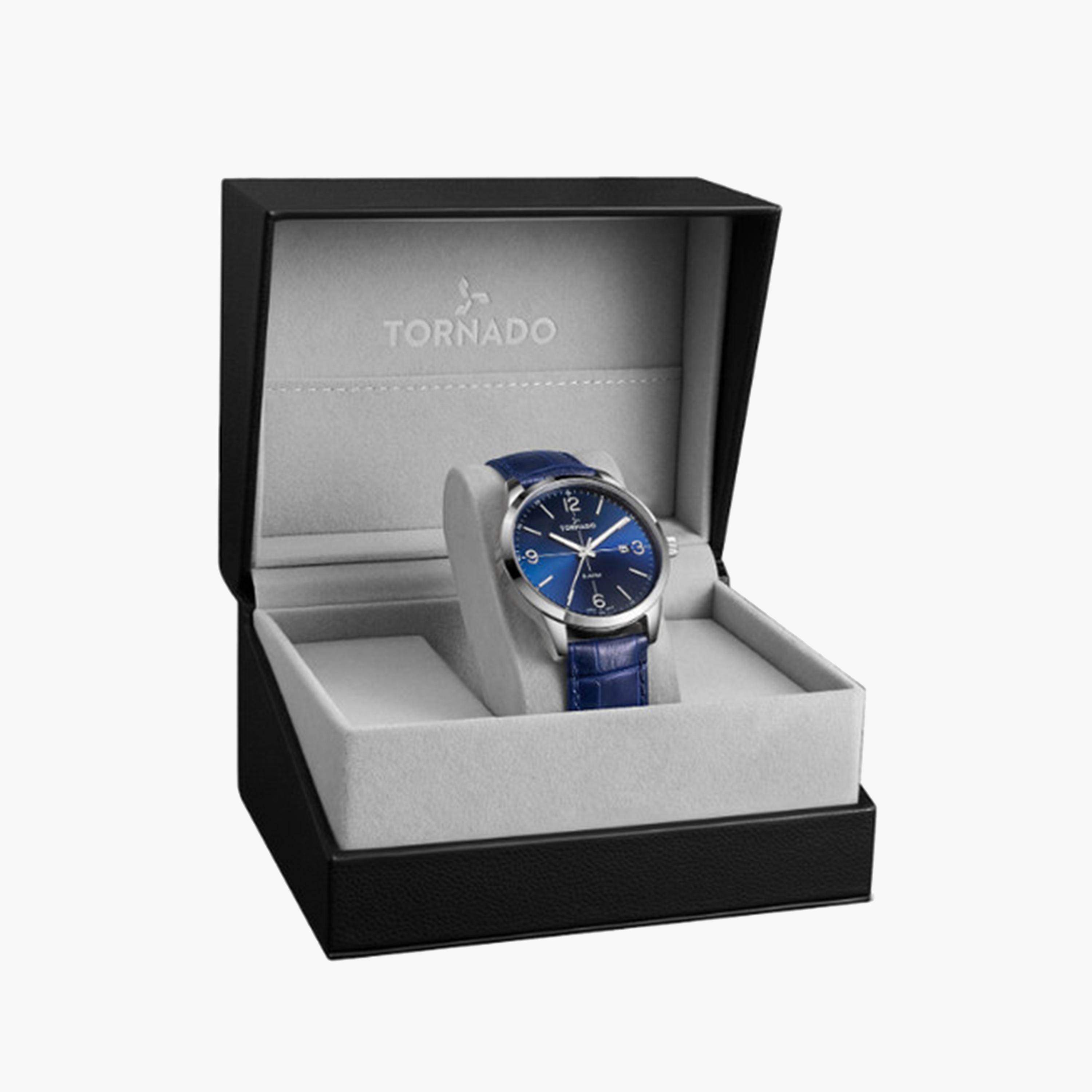 Tornado Men's 43 MM Blue Analog Stainless Steel Strap Watch | T24007-SLNN-men-watchesandjewellery-watches-image-4