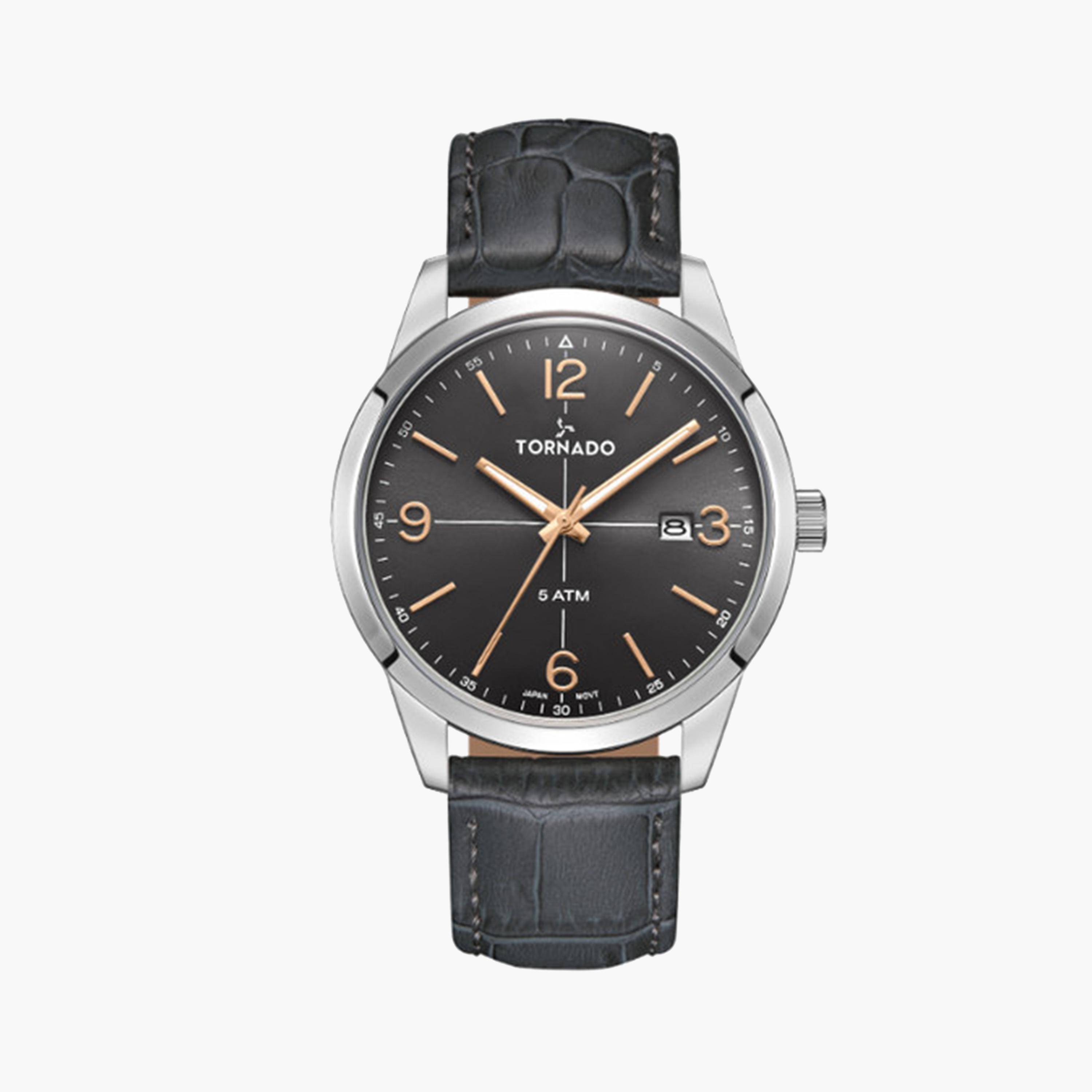 Tornado Men's 43 MM Grey Analog Stainless Steel Strap Watch | T24007-SLXX-men-watchesandjewellery-watches-image-1