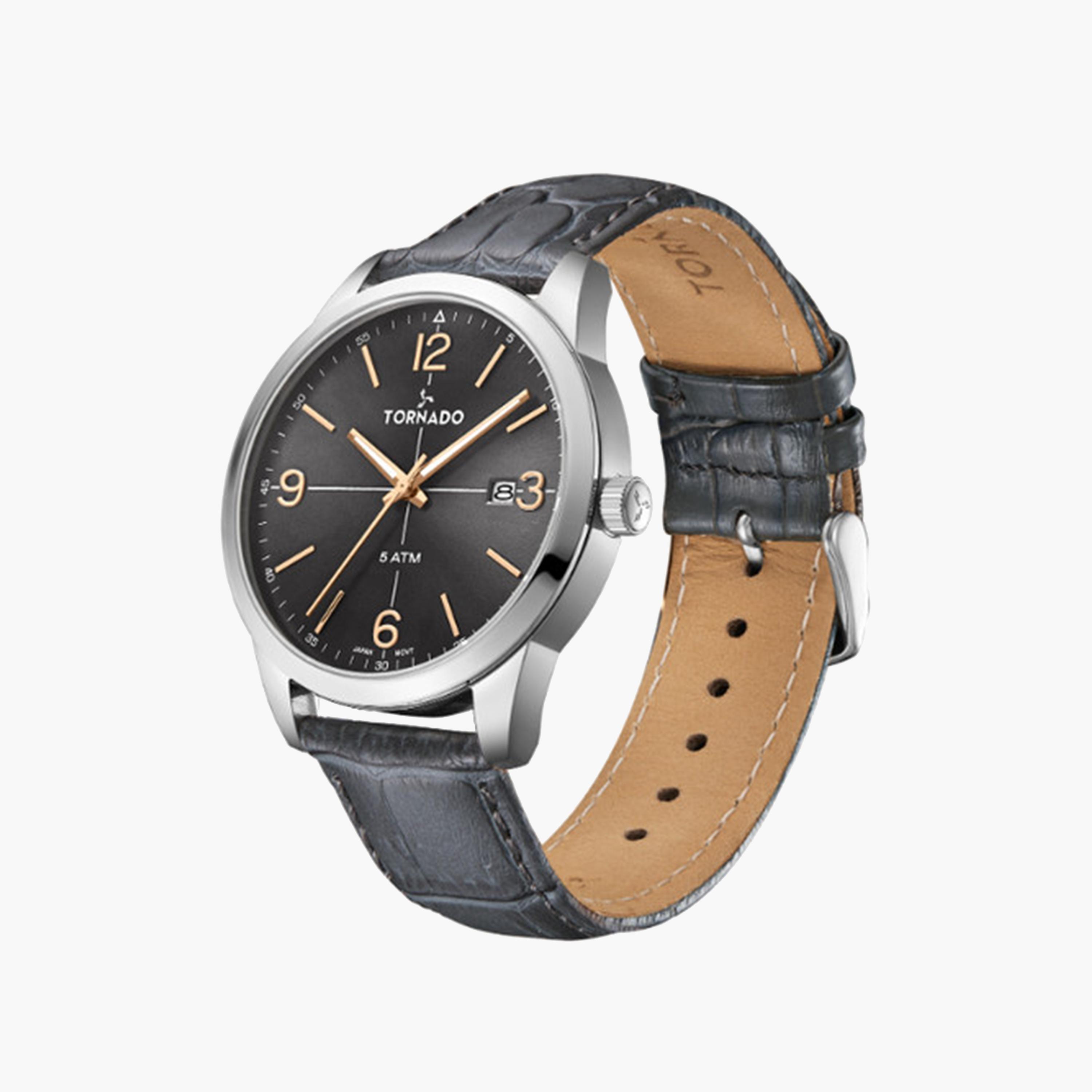 Tornado Men's 43 MM Grey Analog Stainless Steel Strap Watch | T24007-SLXX-men-watchesandjewellery-watches-image-2