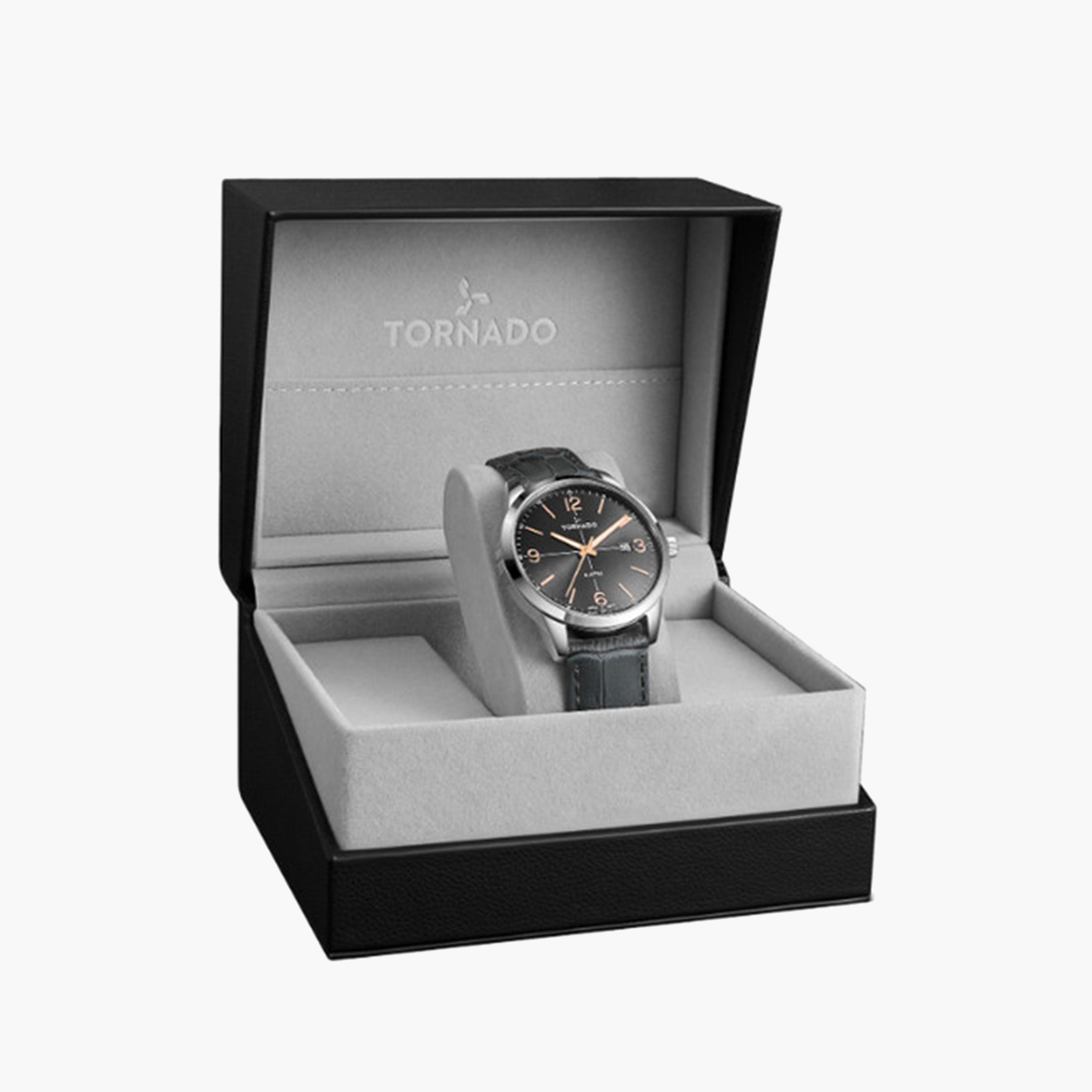 Tornado Men's 43 MM Grey Analog Stainless Steel Strap Watch | T24007-SLXX-men-watchesandjewellery-watches-image-4