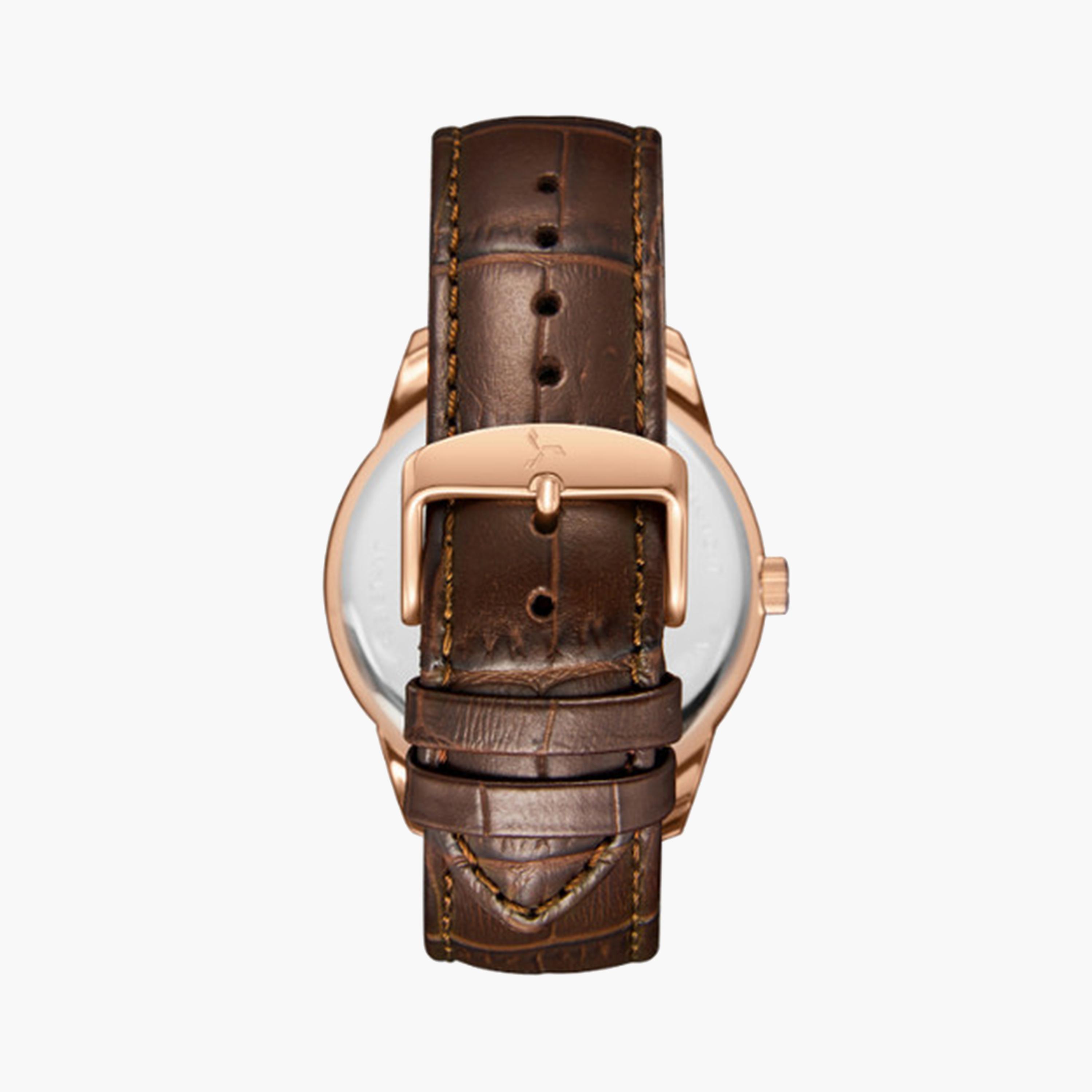 Tornado Men's 43 MM Brown Analog Stainless Steel Strap Watch | T24007-RLDW-men-watchesandjewellery-watches-image-3