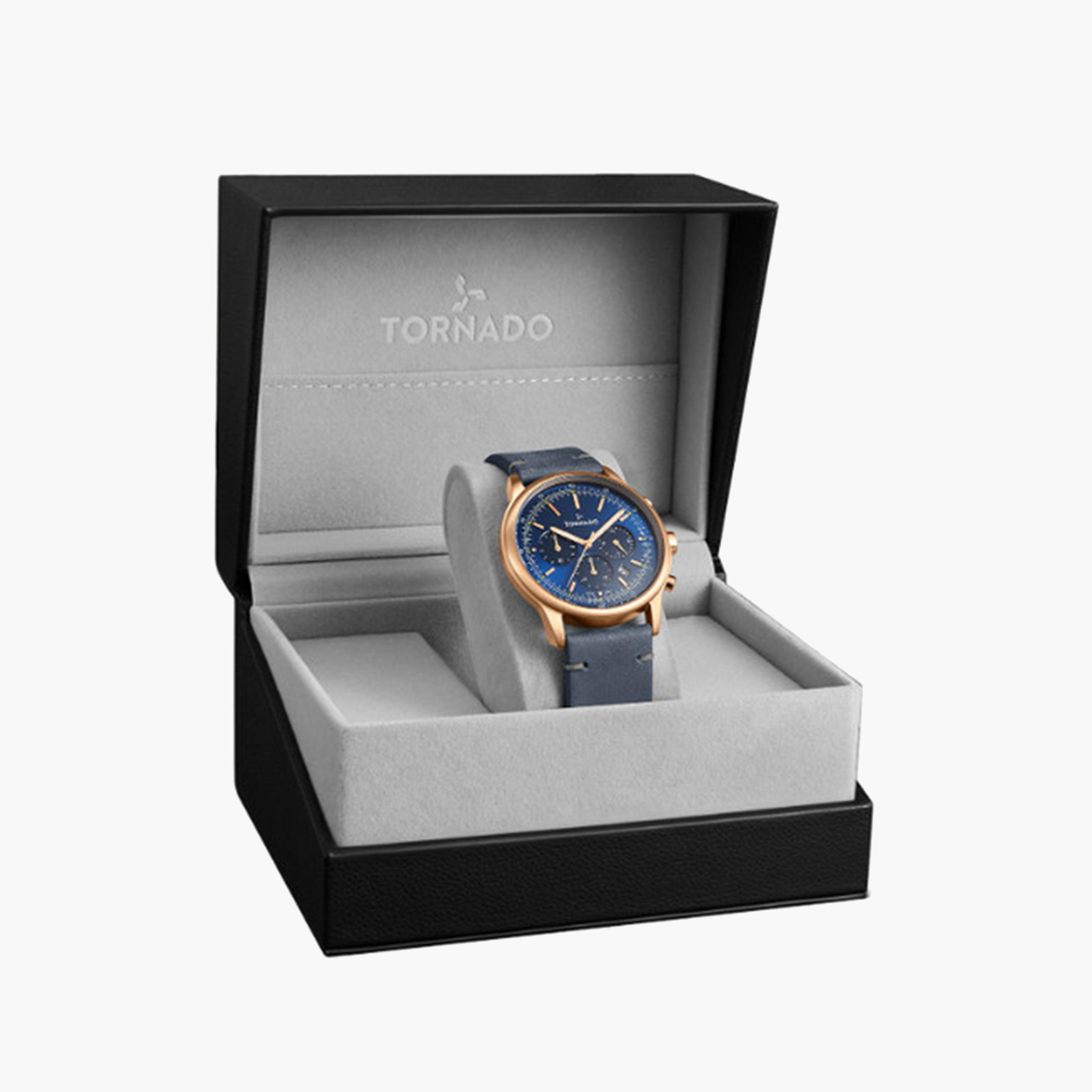Tornado Men's 42 MM Blue Chronograph Stainless Steel Strap Watch | T24108-RLNN-men-watchesandjewellery-watches-image-4